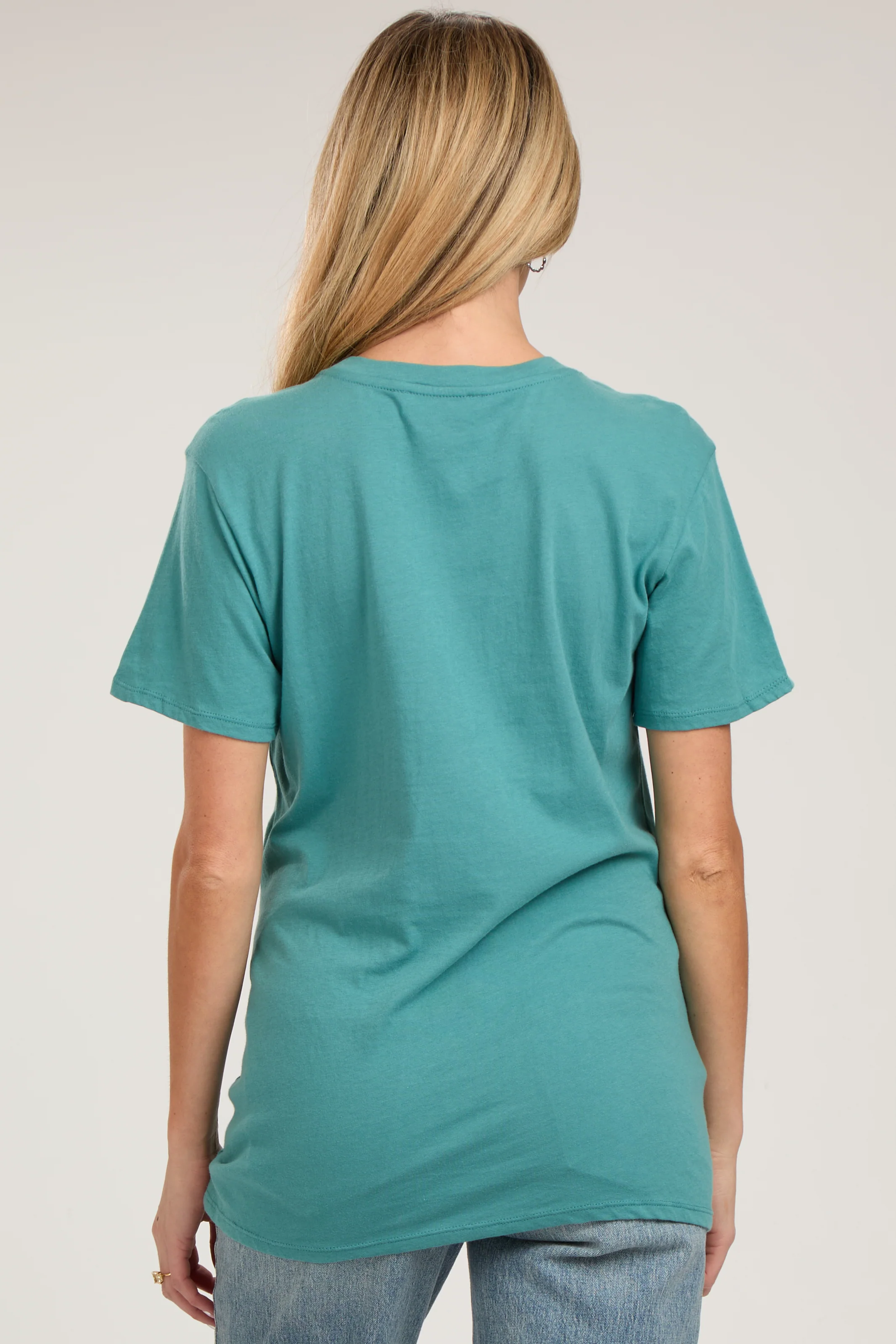 Aqua Oversized Short Sleeve Maternity Top - Image 3
