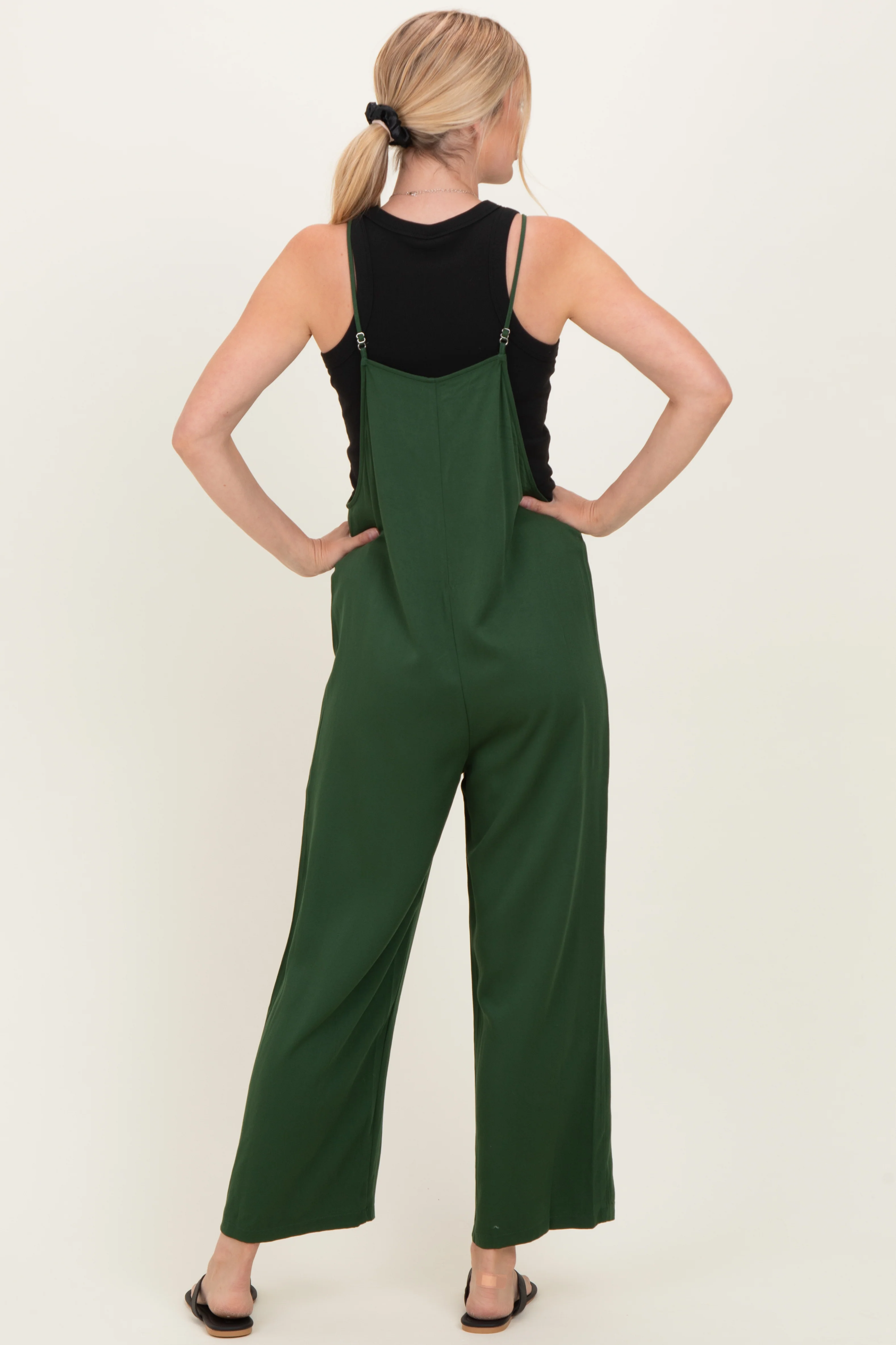 Army Green Wide Leg Jumpsuit - Image 3