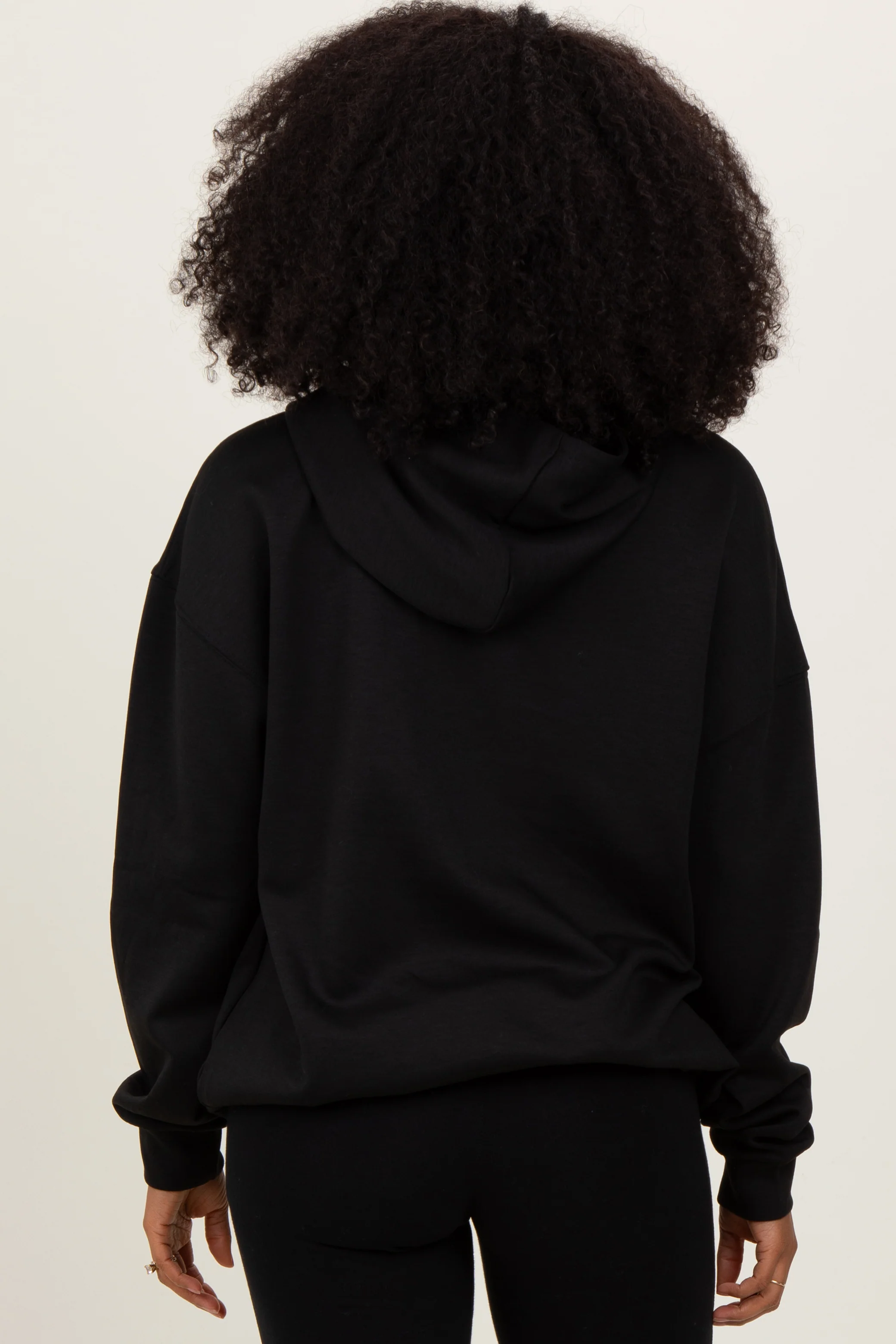 Black Basic Hoodie Sweatshirt - Image 4