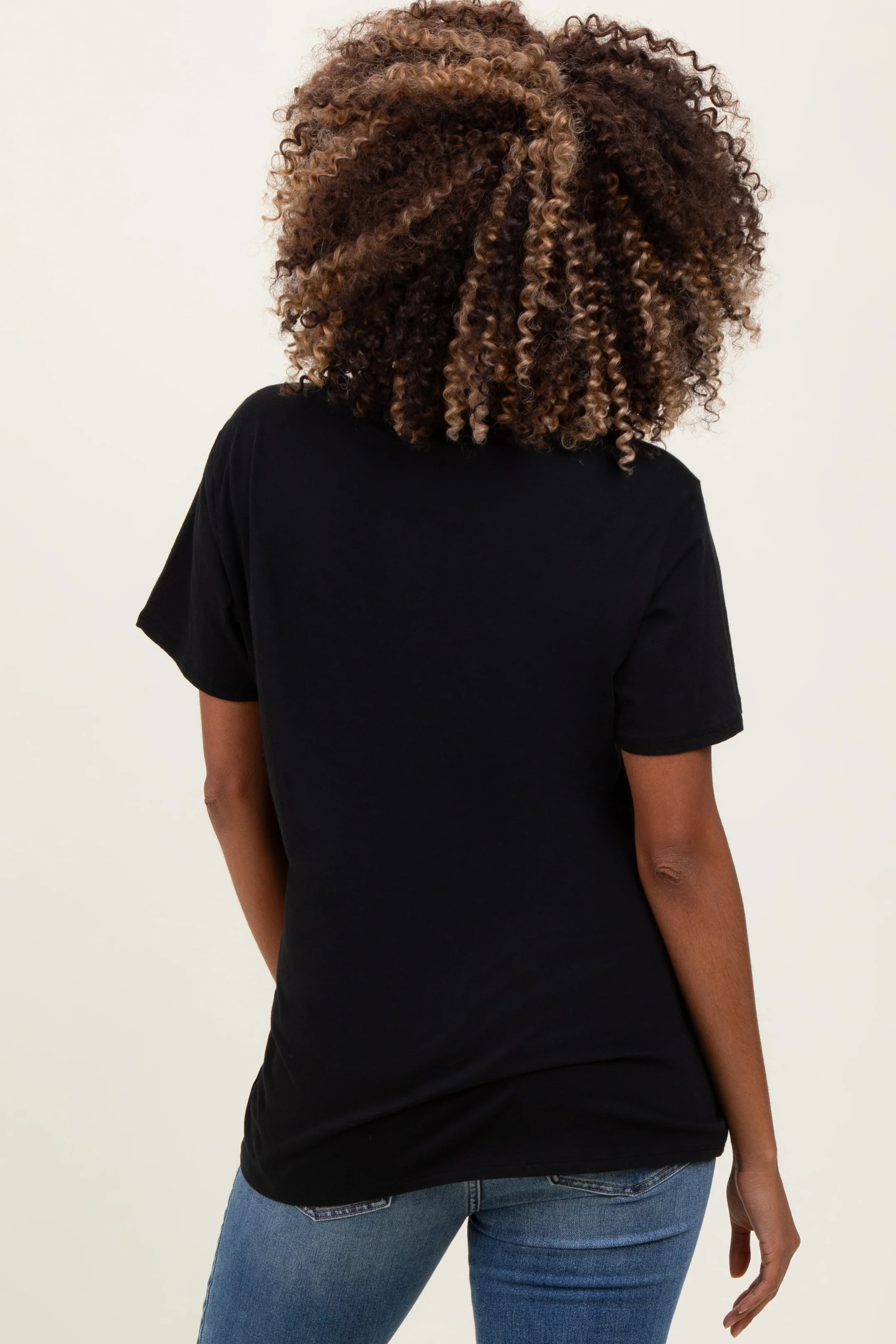 Black Basic Maternity Tee - Image 3