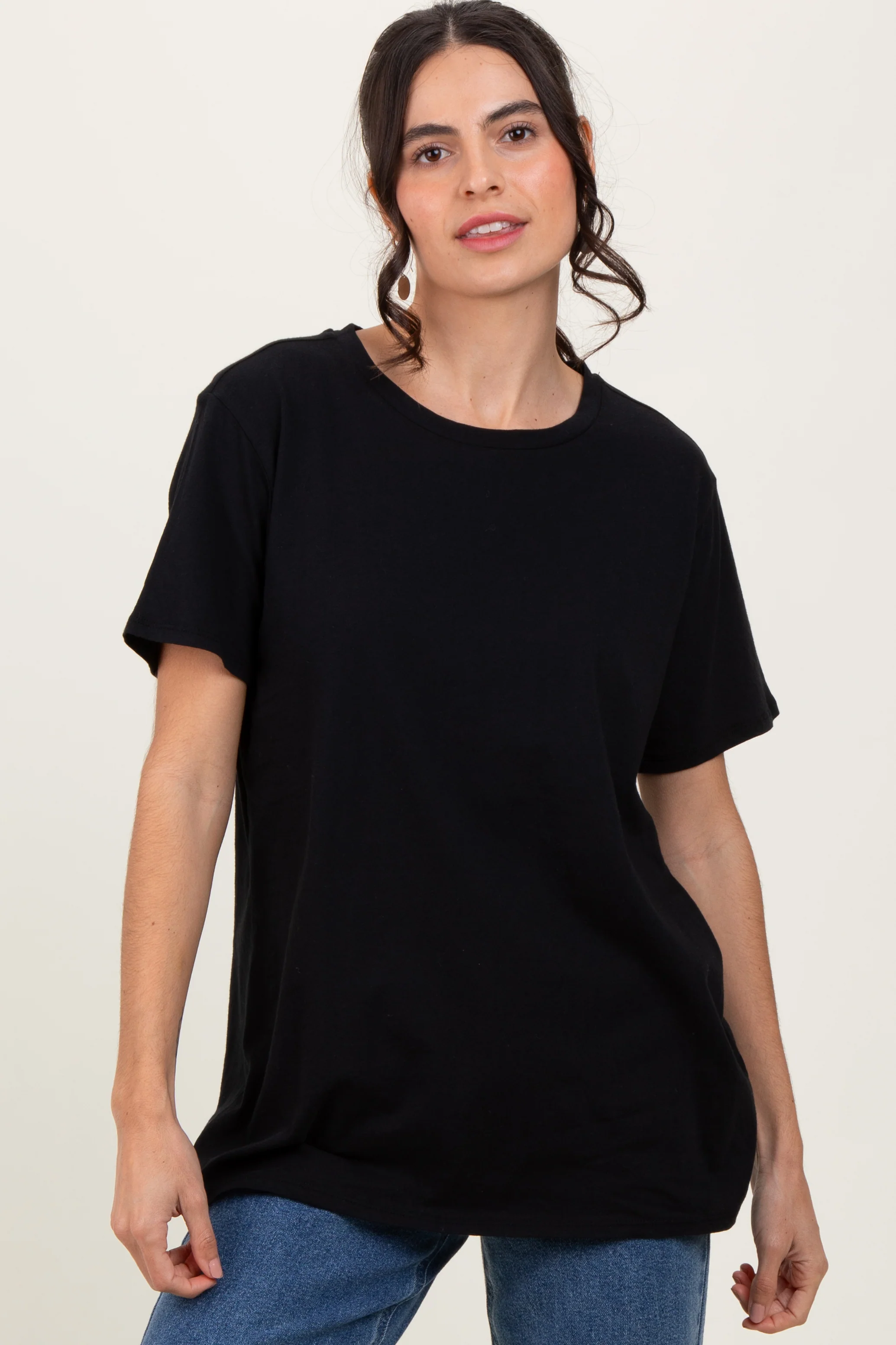 Black Basic Maternity Tee - Image 4
