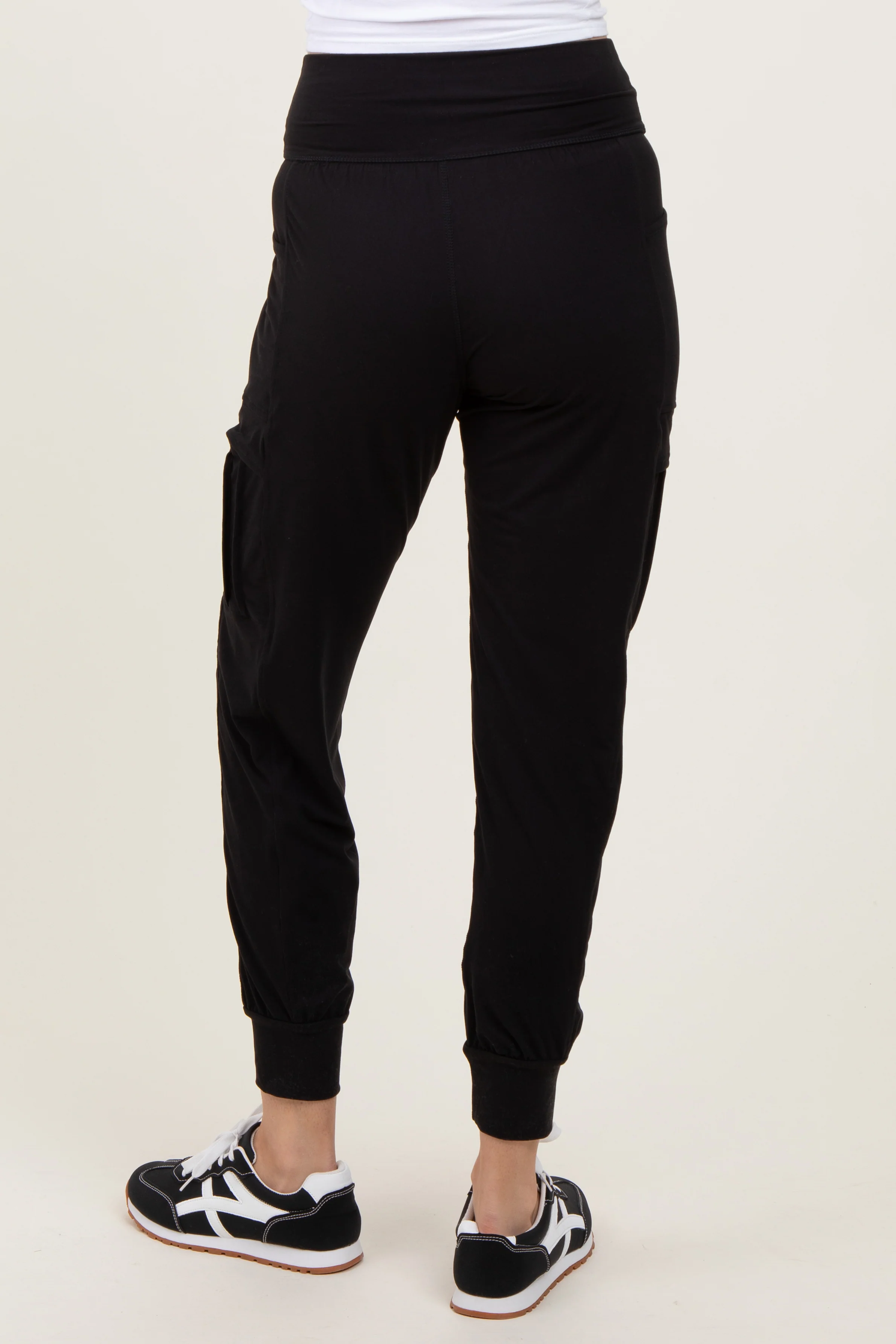 Black Cargo Pocket Jogger Pants - Image 5