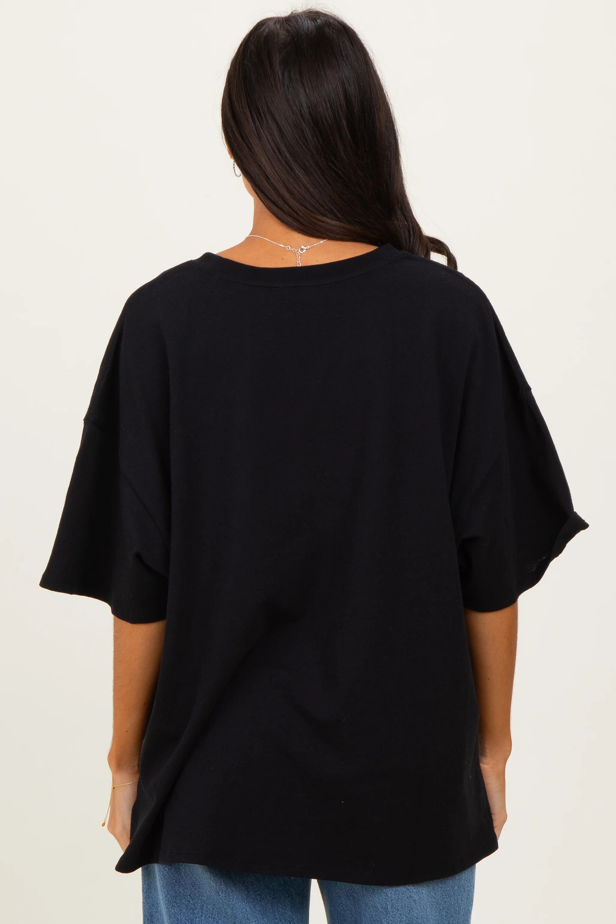 Black Cotton Oversized Tee - Image 4