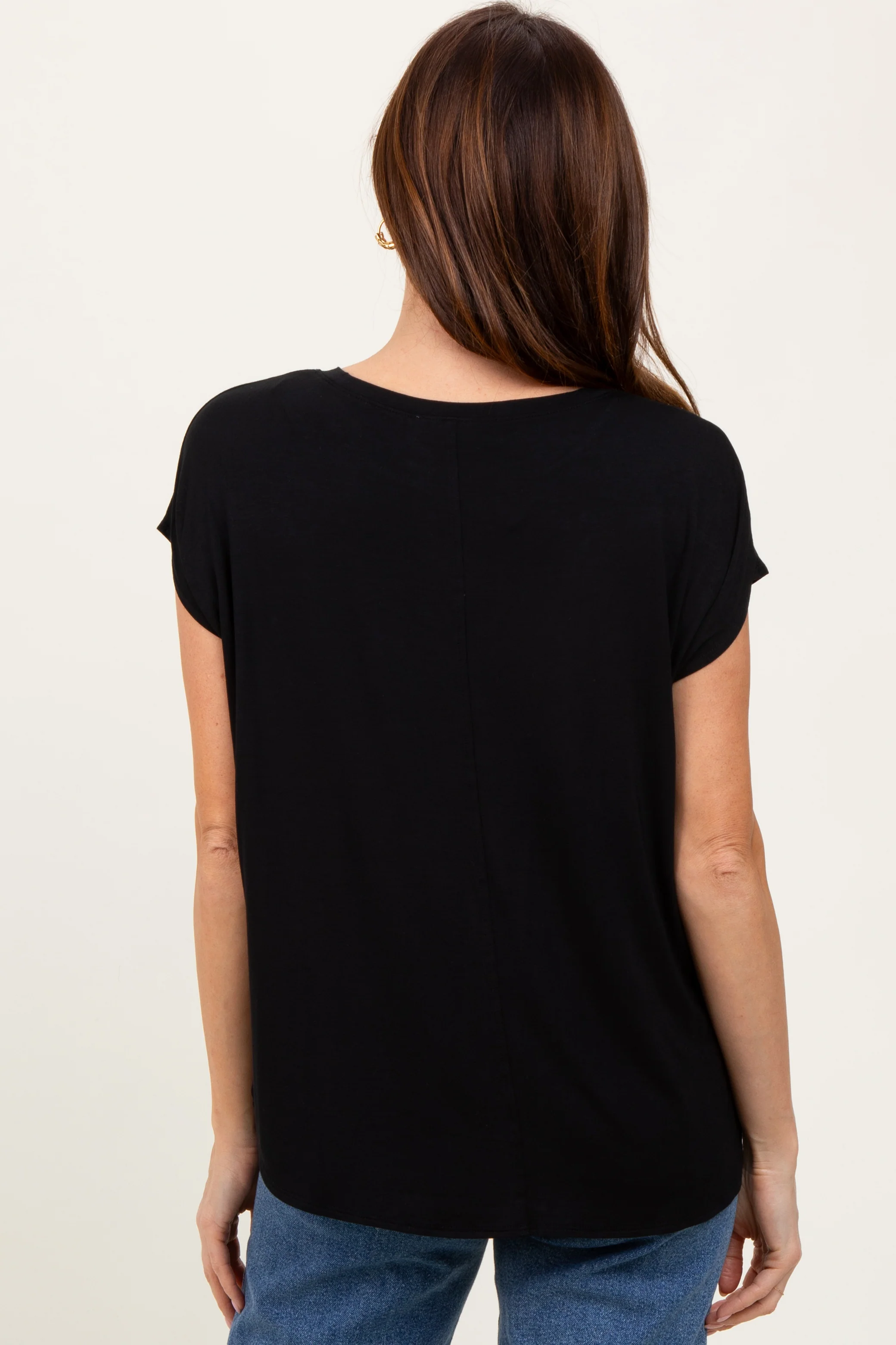 Black Dolman Sleeve Round Neck Top - Image 4