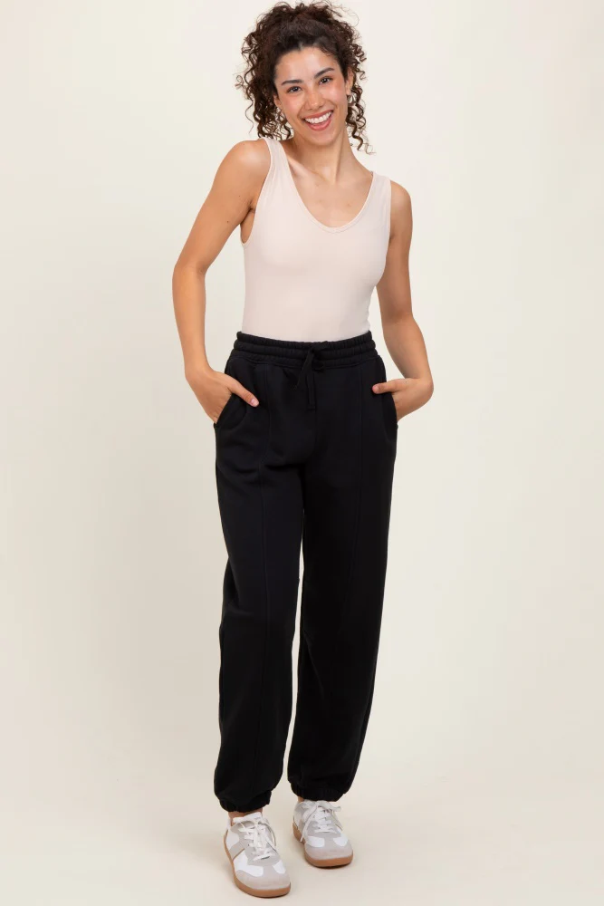 Black Drawstring Relaxed Fit Sweatpants