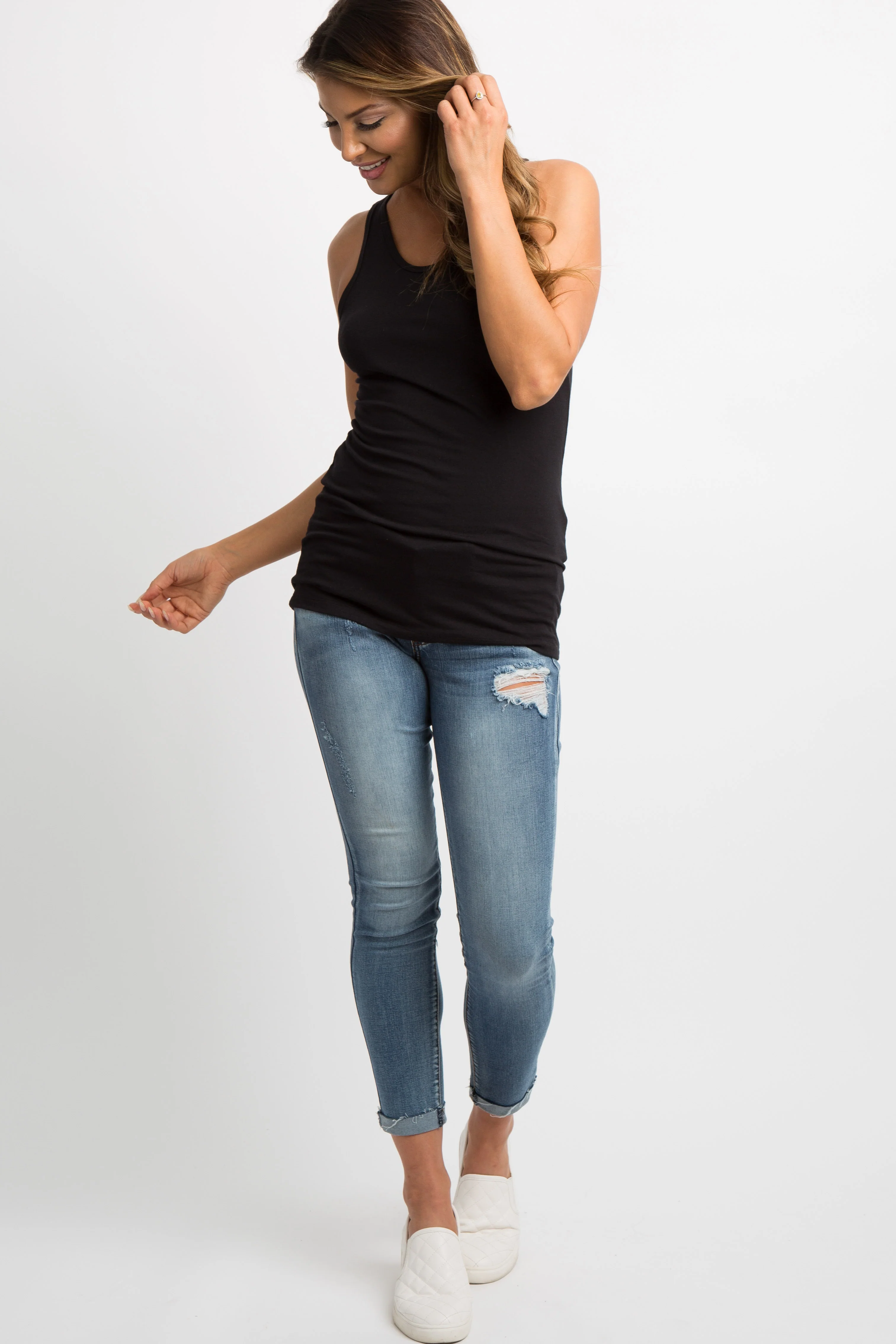 Black Fitted Tank Top - Image 4