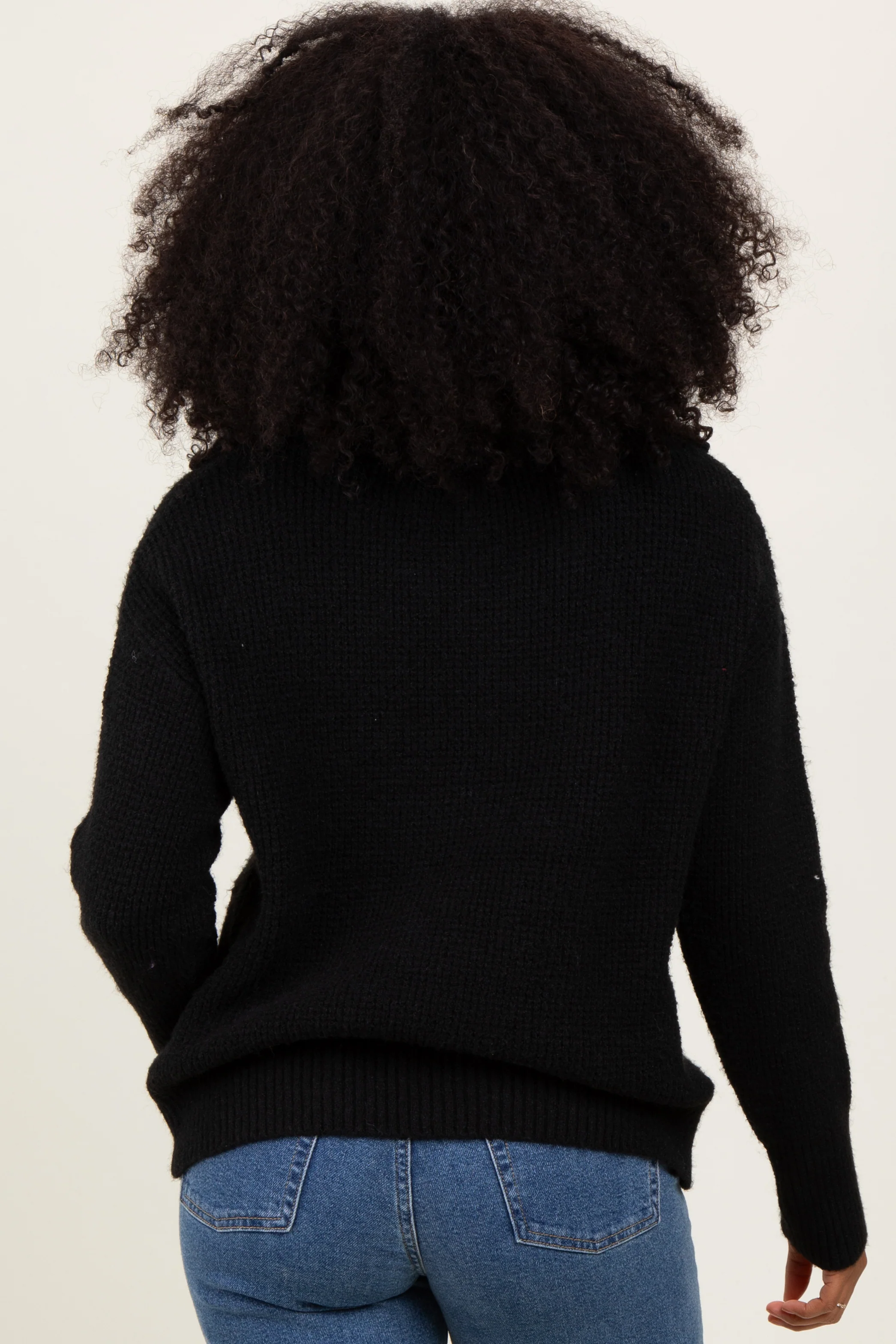 Black Half Zip Pullover Sweater - Image 4