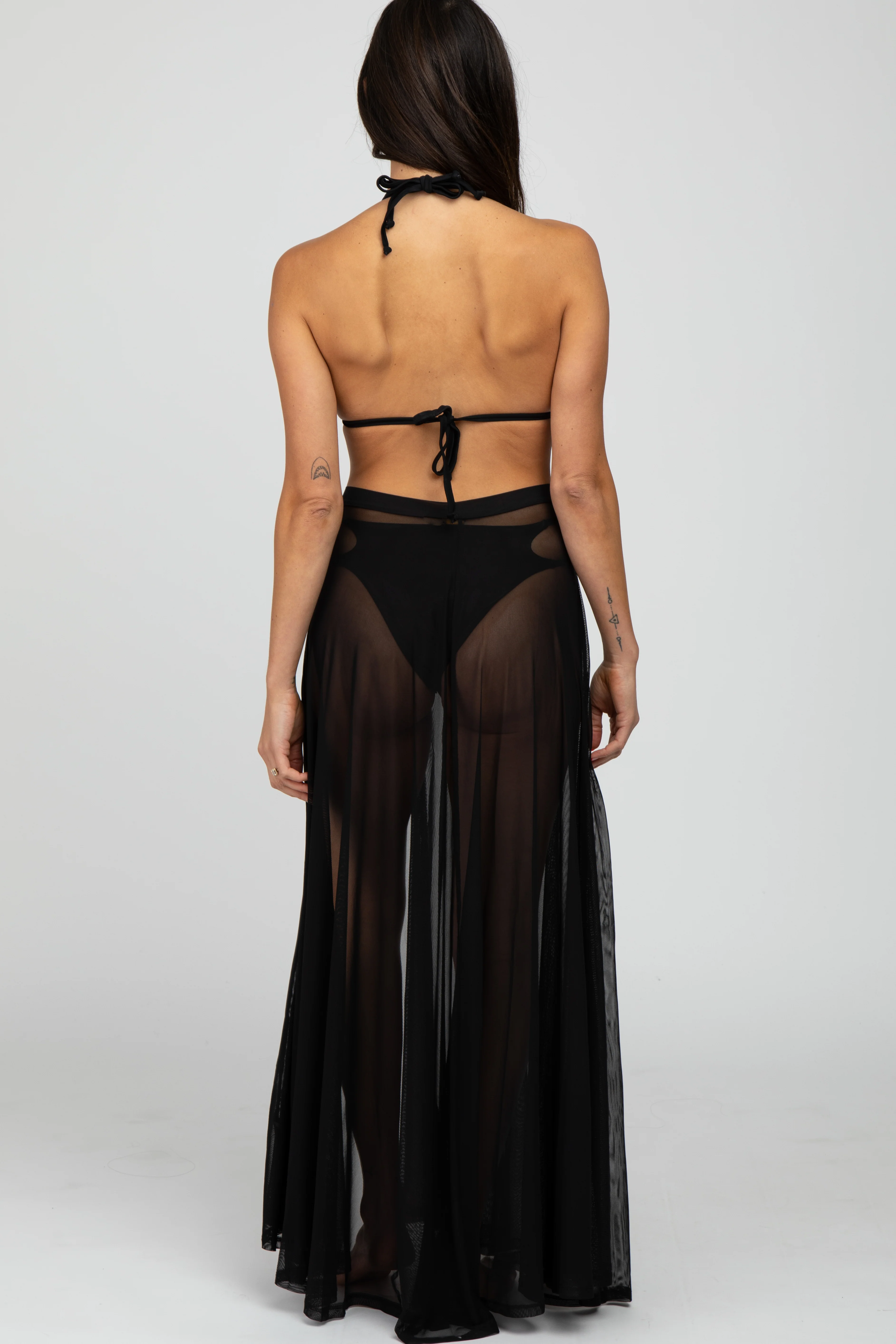 Black Mesh Wrap Cover Up - Image 4