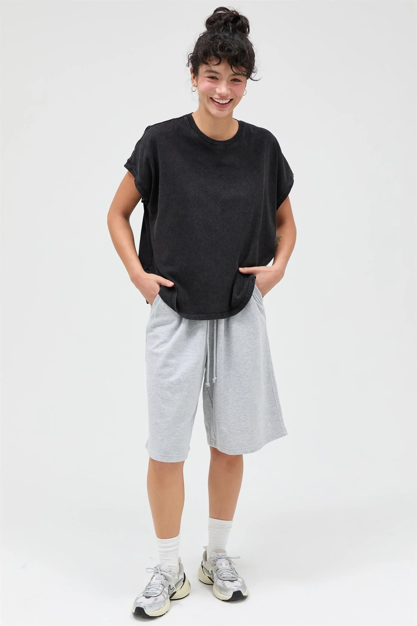 Black Mineral Wash Boxy Fit T-Shirt - Image 4