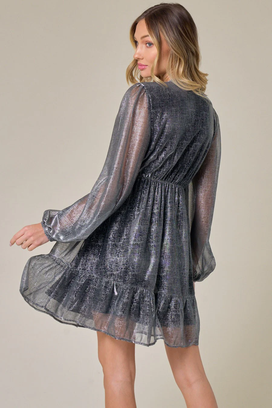 Black O-Ring Detail Dress - Image 3