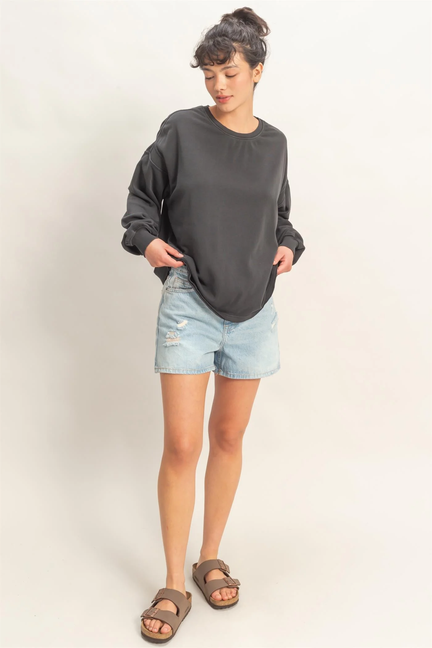 Black Oversized Cutout Back Sweatshirt - Image 4