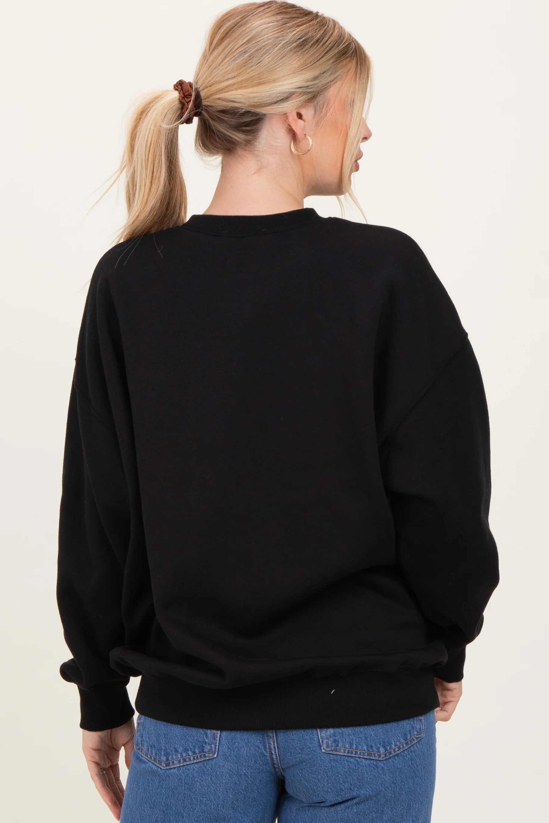 Black Oversized Fleece Sweatshirt - Image 4