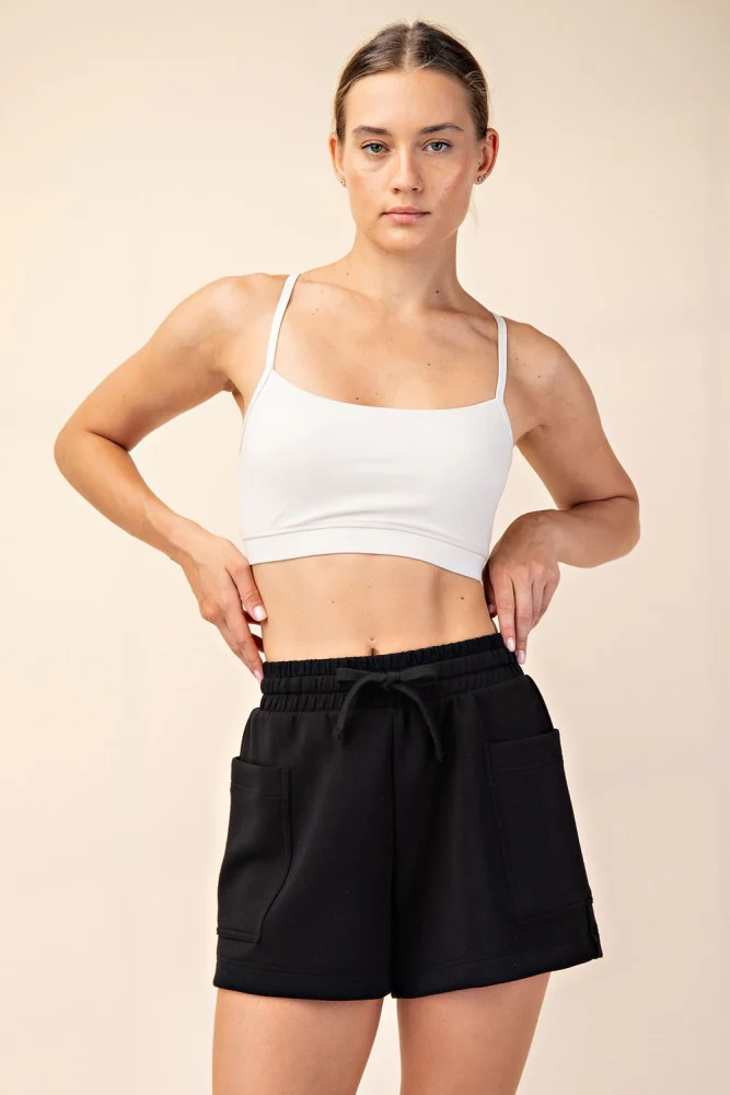 Black Patch Pocket Maternity Shorts - Image 6