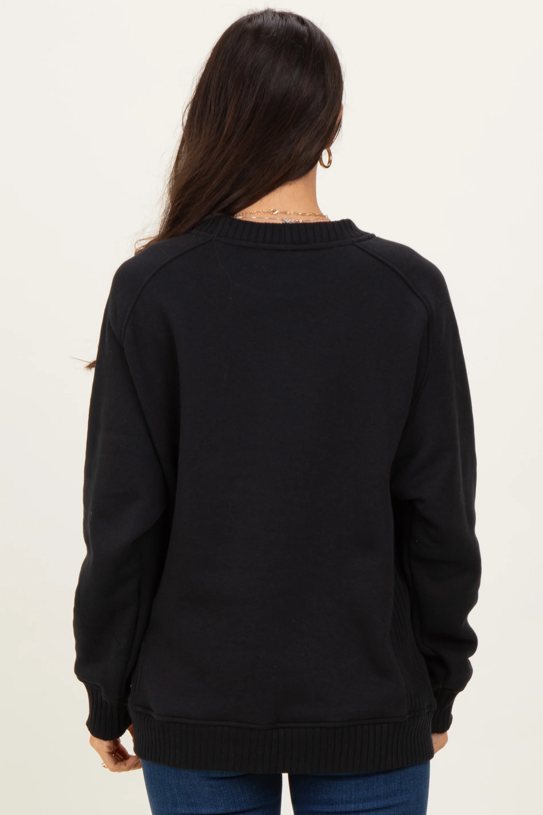 Black Pullover Terry Crewneck - Image 3