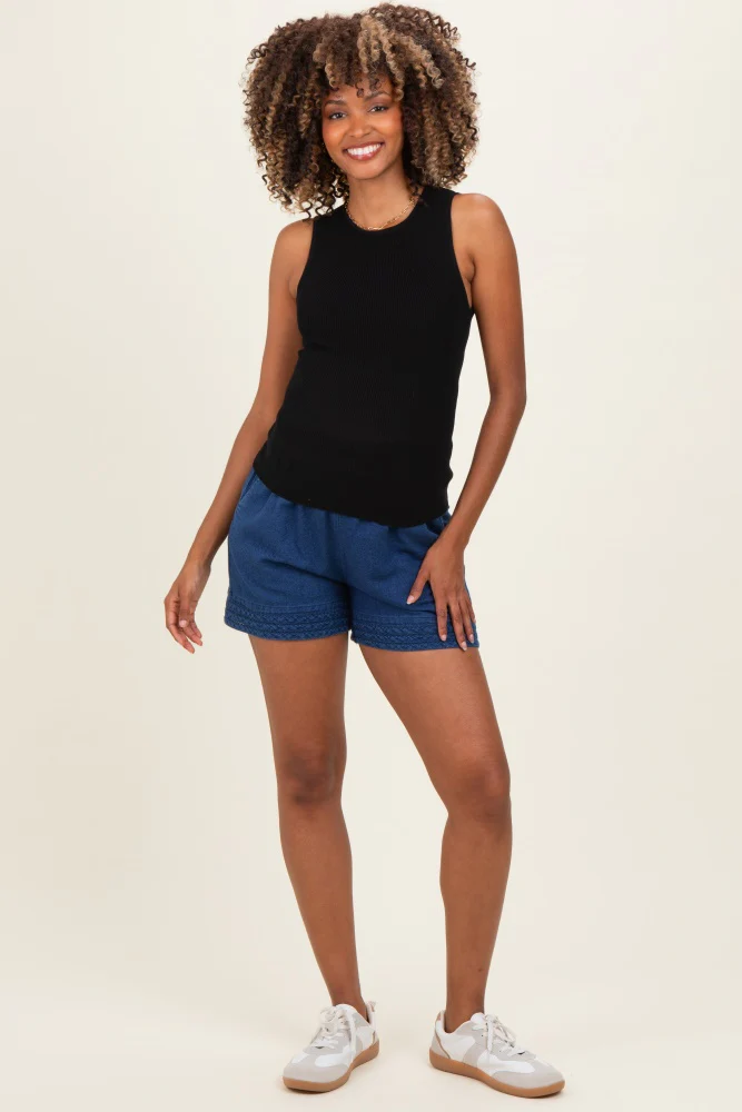 Black Ribbed Knit Maternity Tank Top