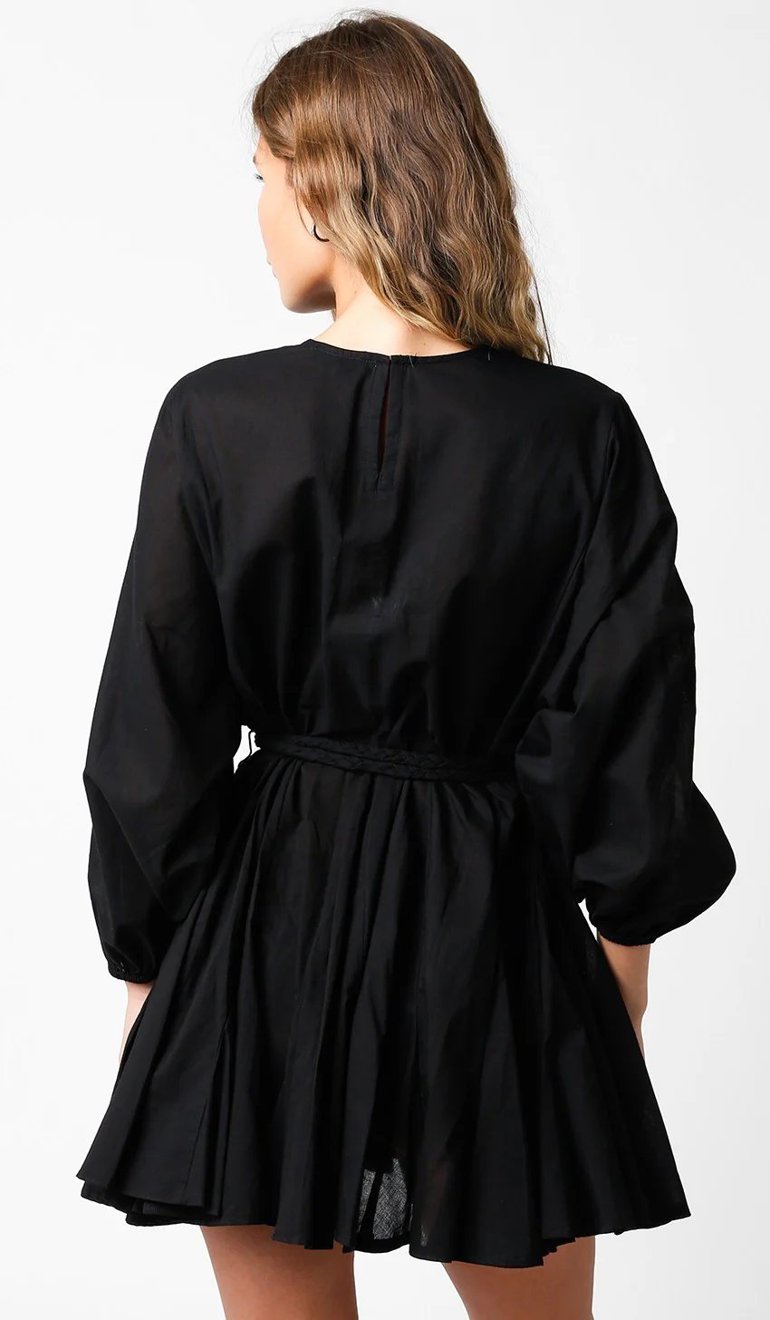 Black Sash Tie Dress - Image 3