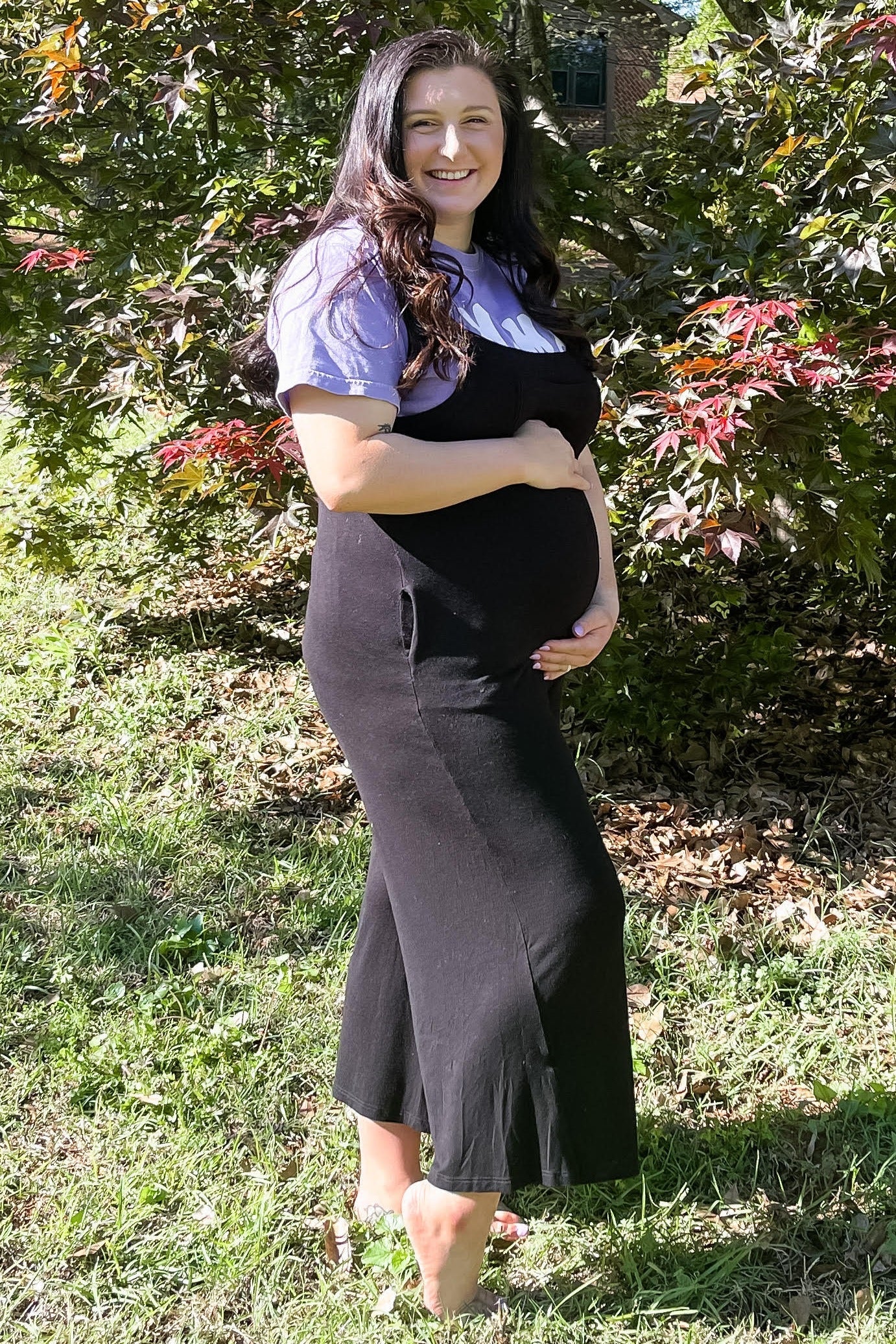 Black Sleeveless Pocketed Wide Leg Maternity Jumpsuit - Image 17