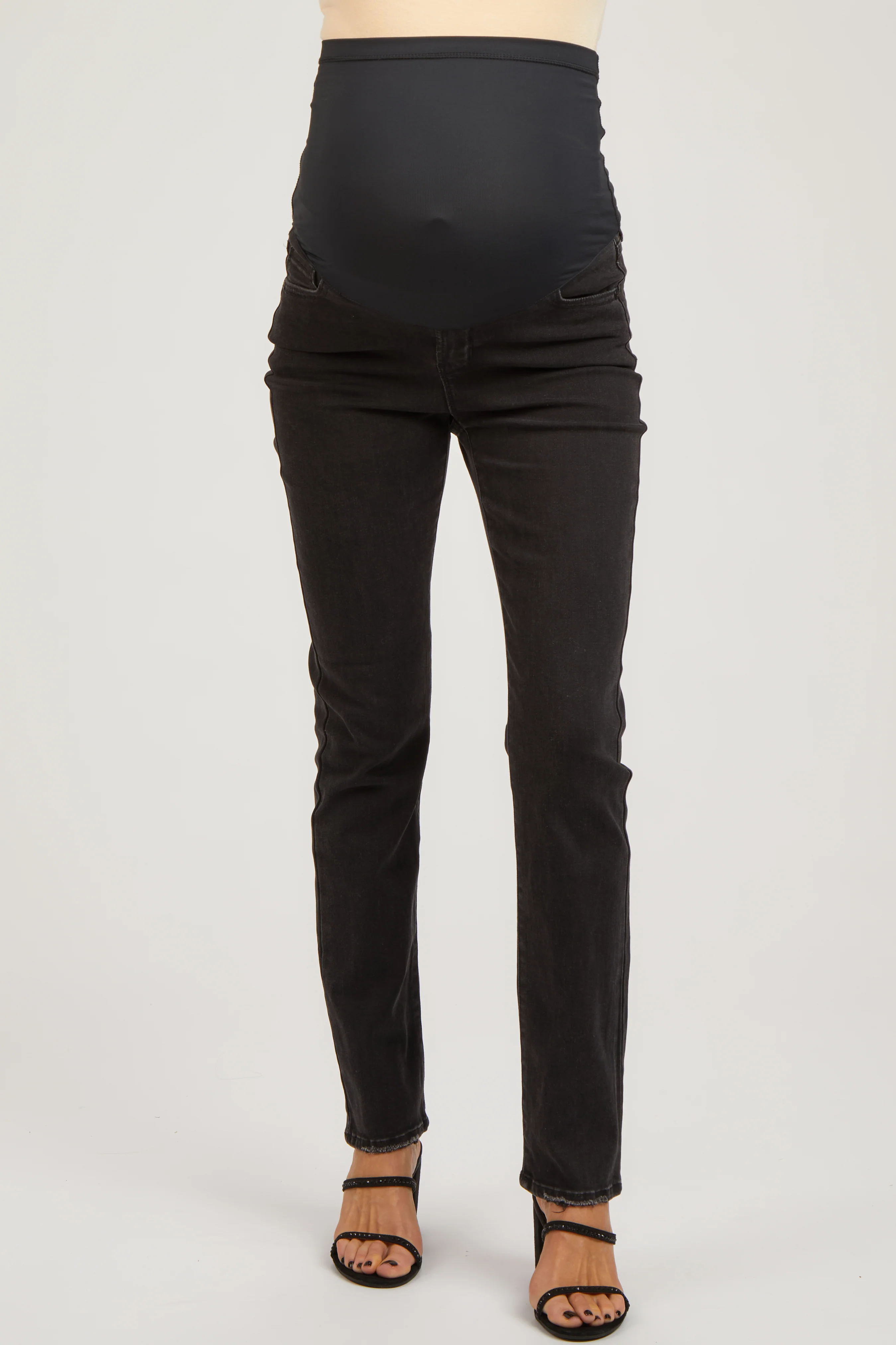 Black Slightly Distressed Skinny Jeans - Image 4