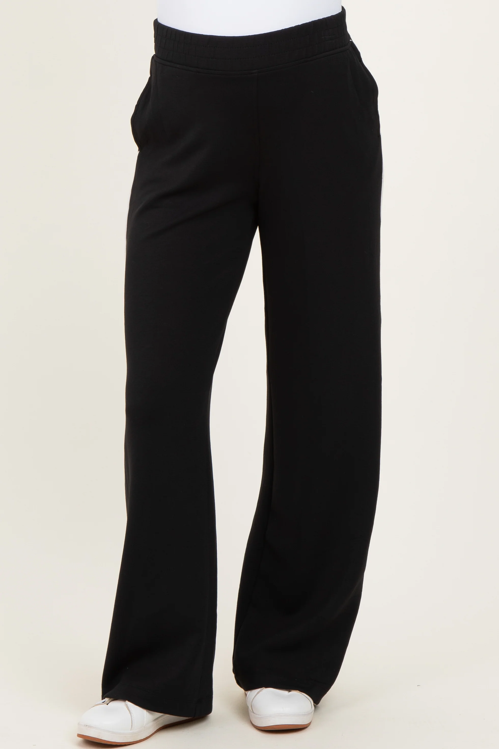 Black Stripe Detail Maternity Lounge Pants - Image 4