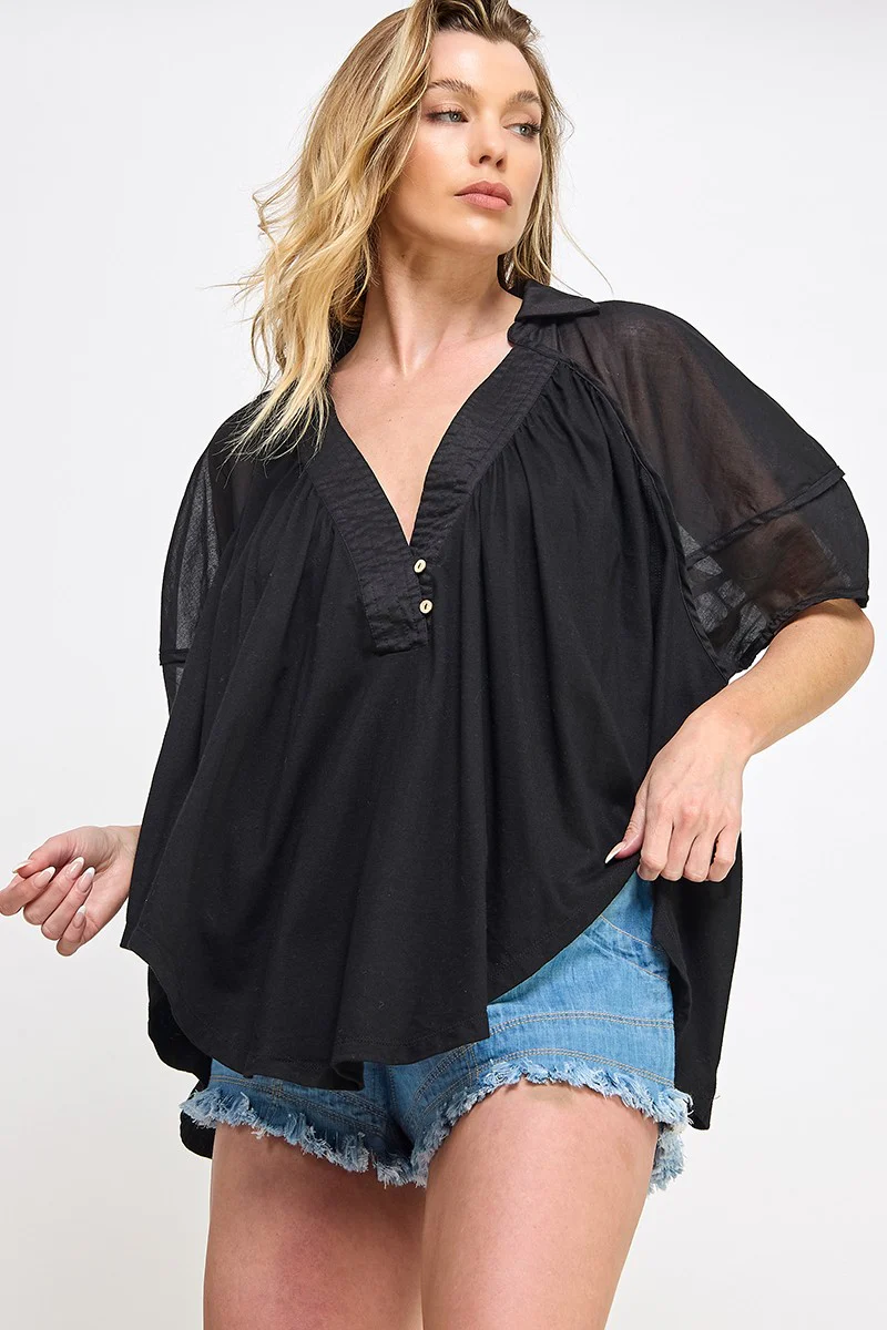 Black Tunic Top - Image 2