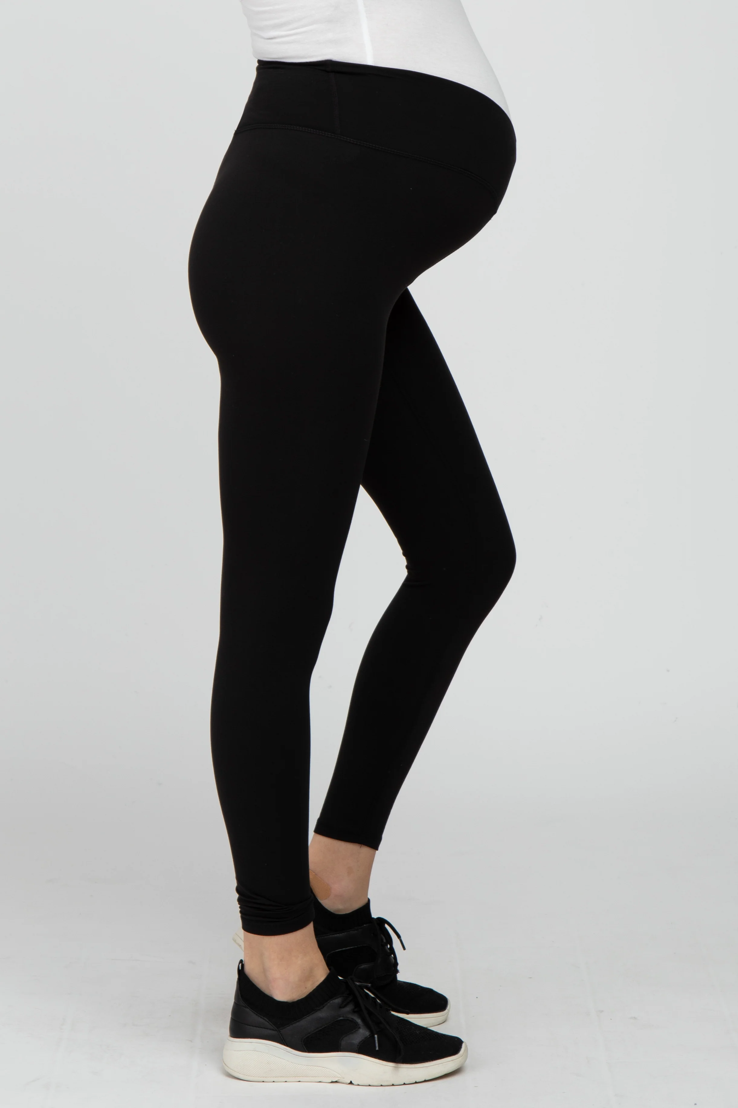 Black V-Waist Maternity Leggings - Image 3