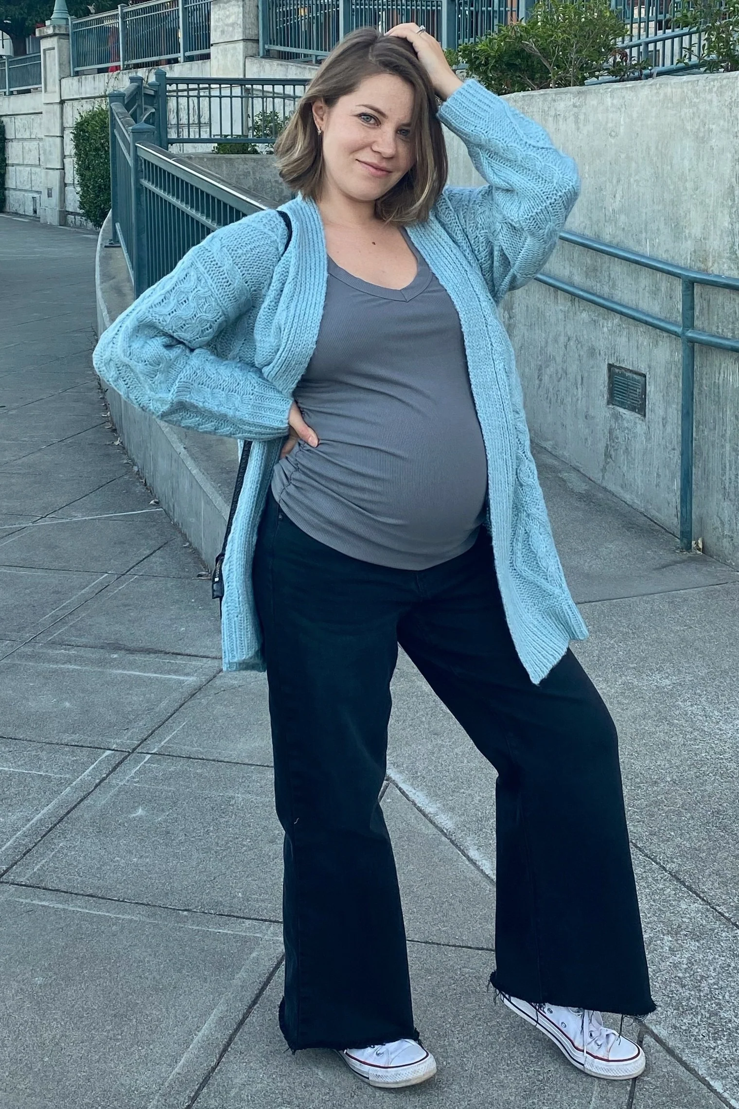 Black Wide Leg Raw Hem Maternity Jeans - Image 7