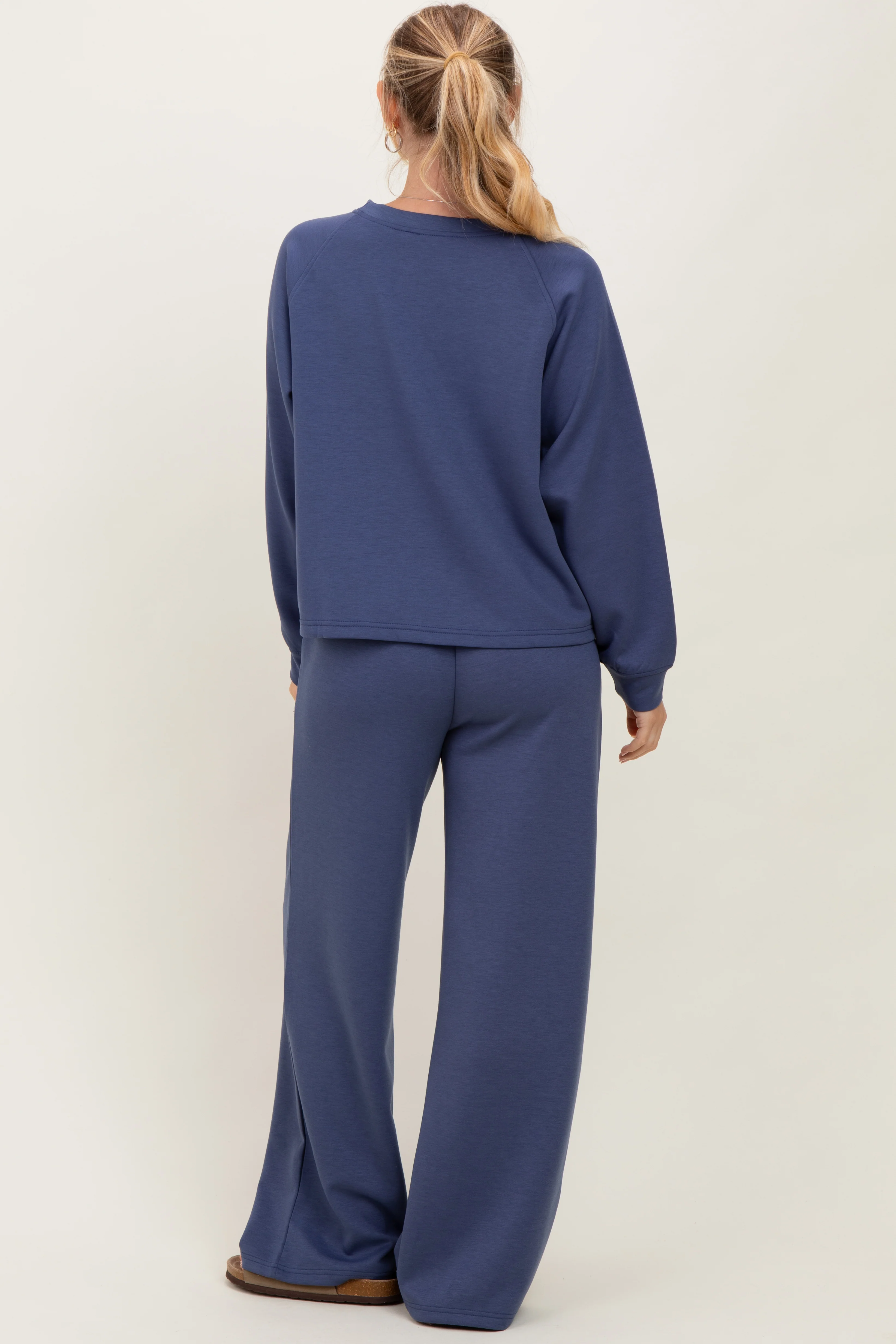 Blue Crewneck Pullover Pant Set - Image 4