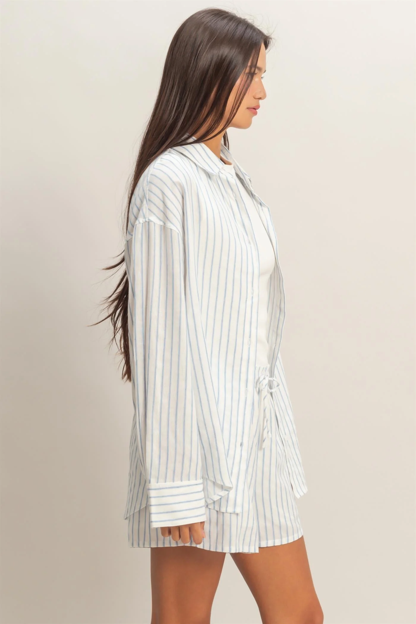 Blue Striped Button Down Shirt - Image 3