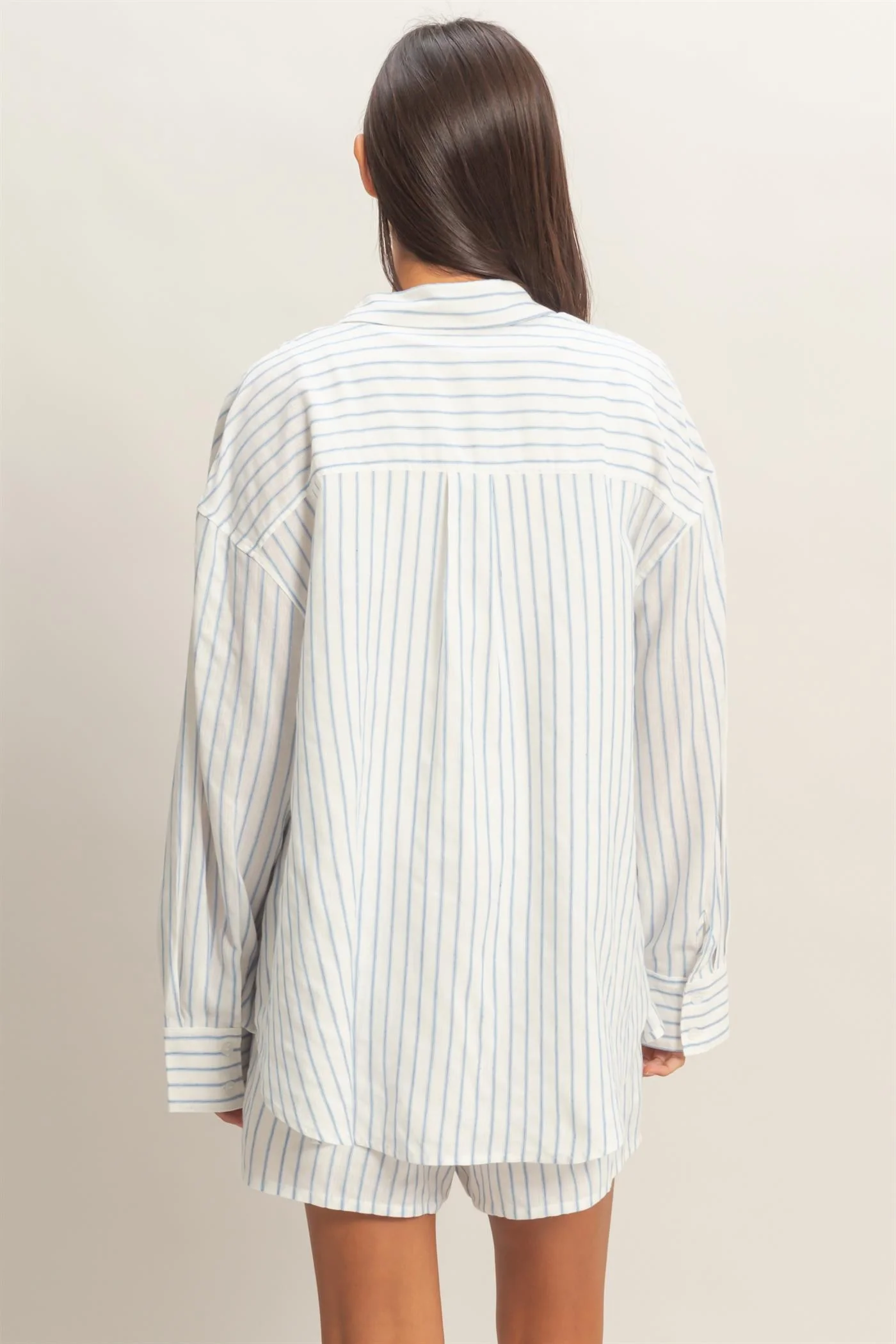Blue Striped Button Down Shirt - Image 4