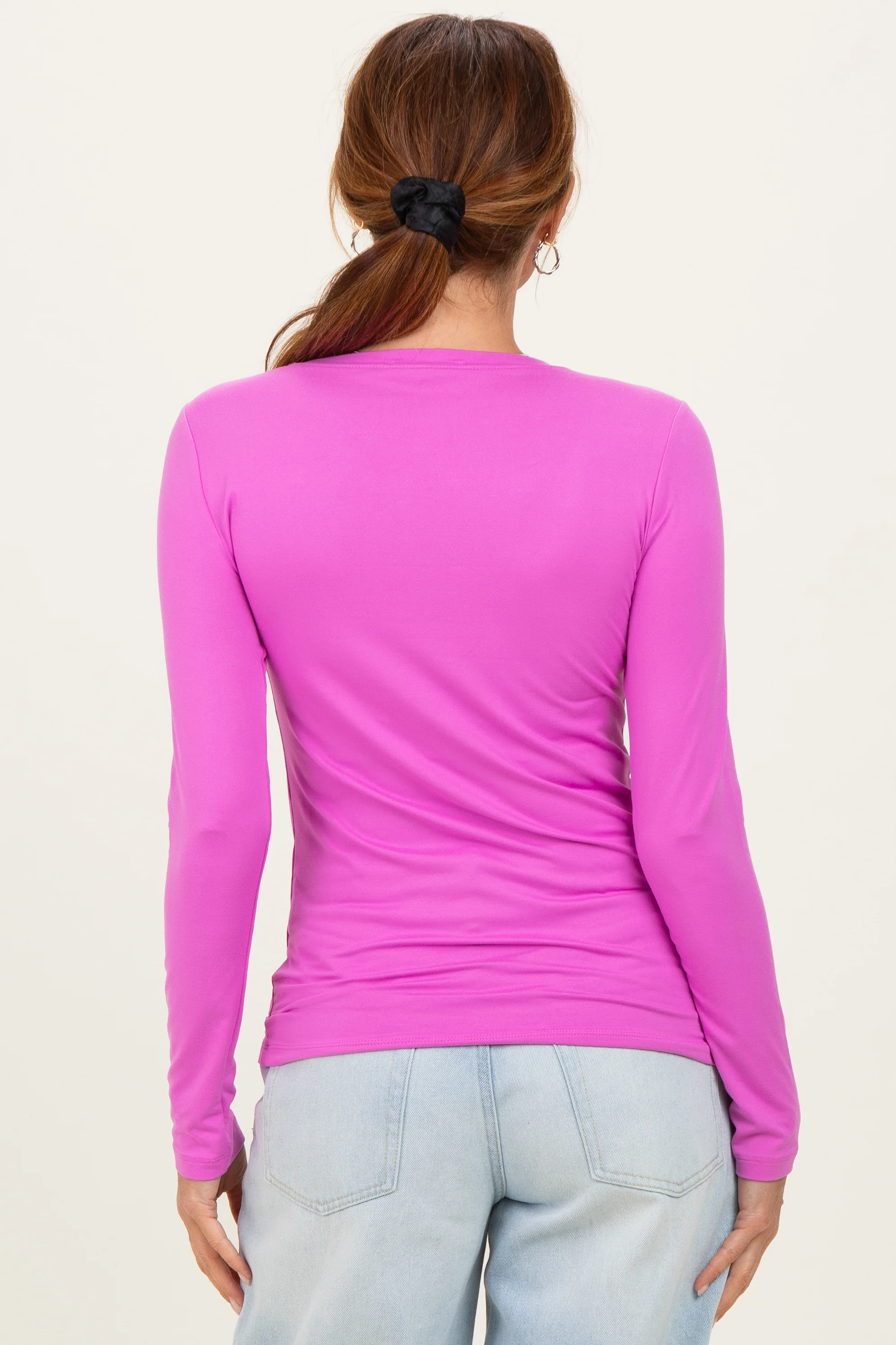Bright Mauve Basic Long Sleeve Top - Image 5