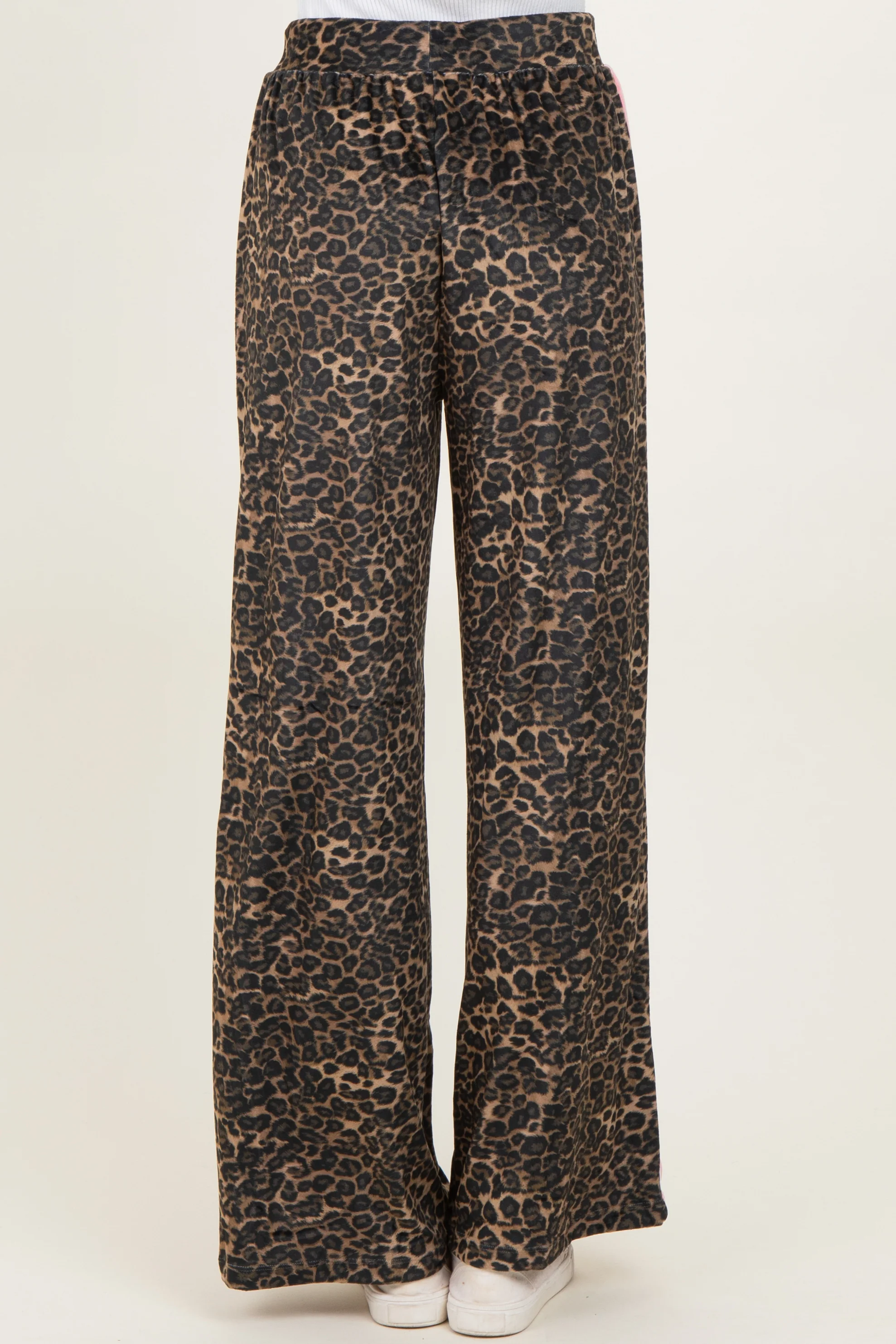 Brown Animal Print Velour Track Pants - Image 5