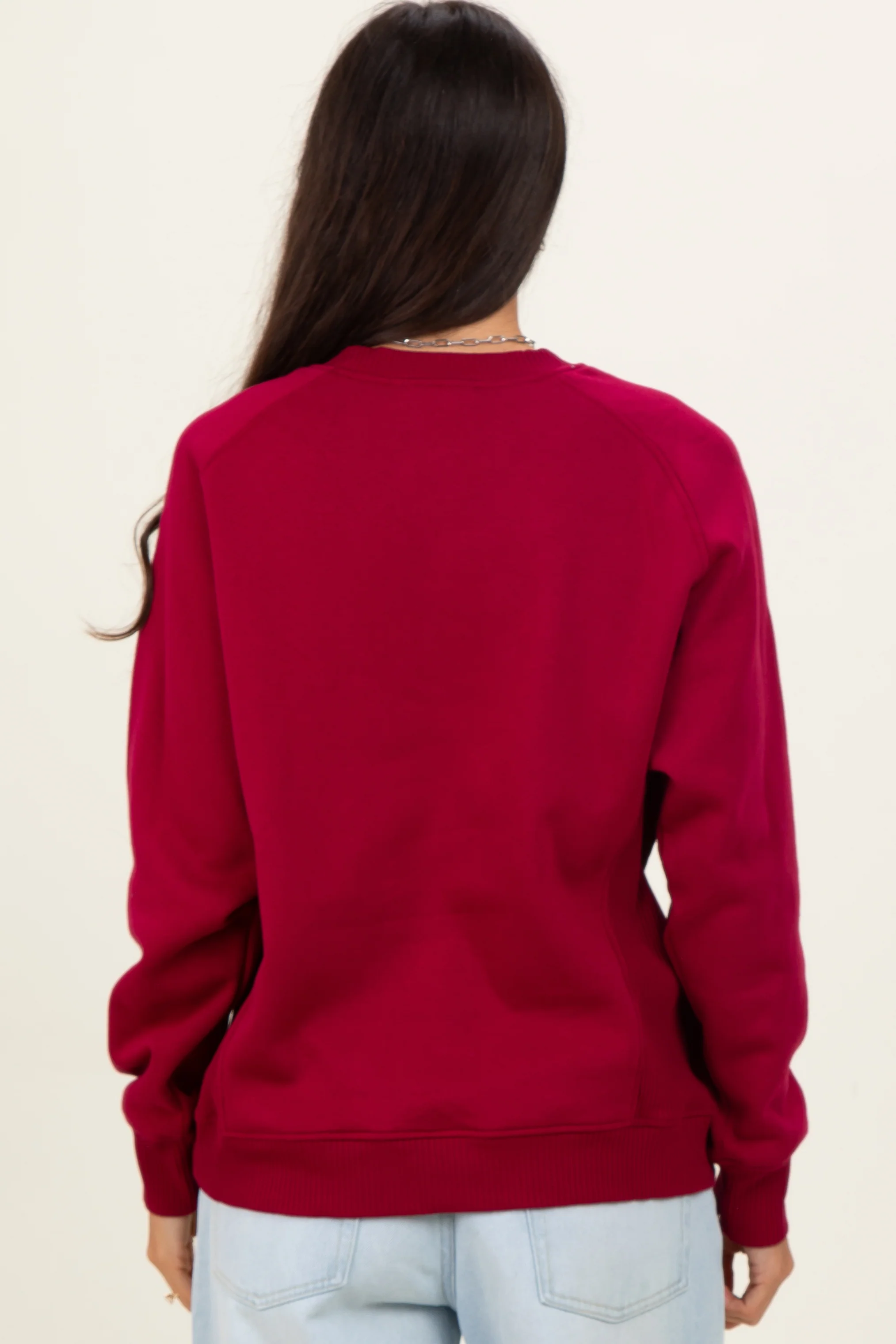 Burgundy Fleece Sweatshirt - Image 4