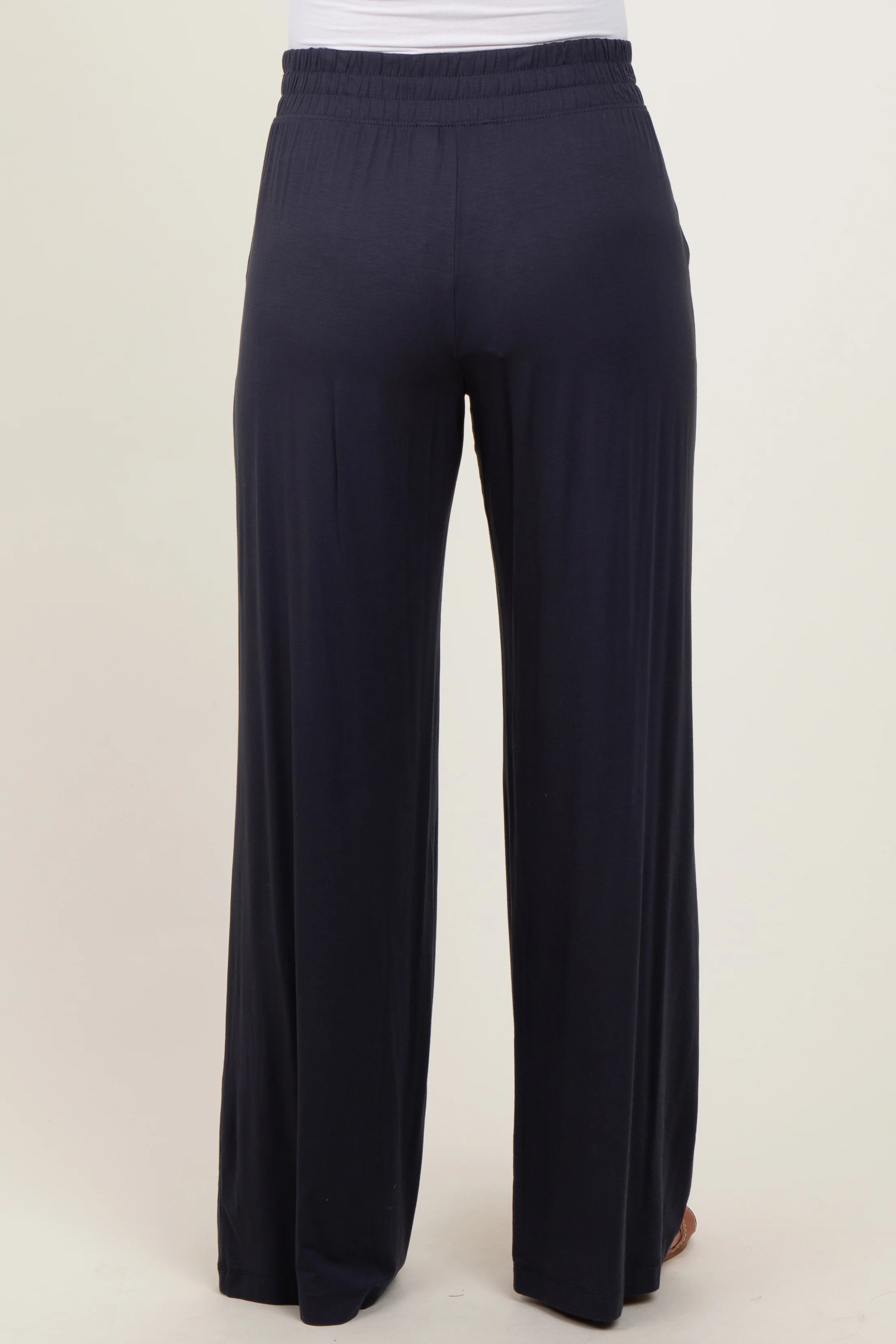Charcoal Basic Wide Leg Pocketed Maternity Pants - Image 5