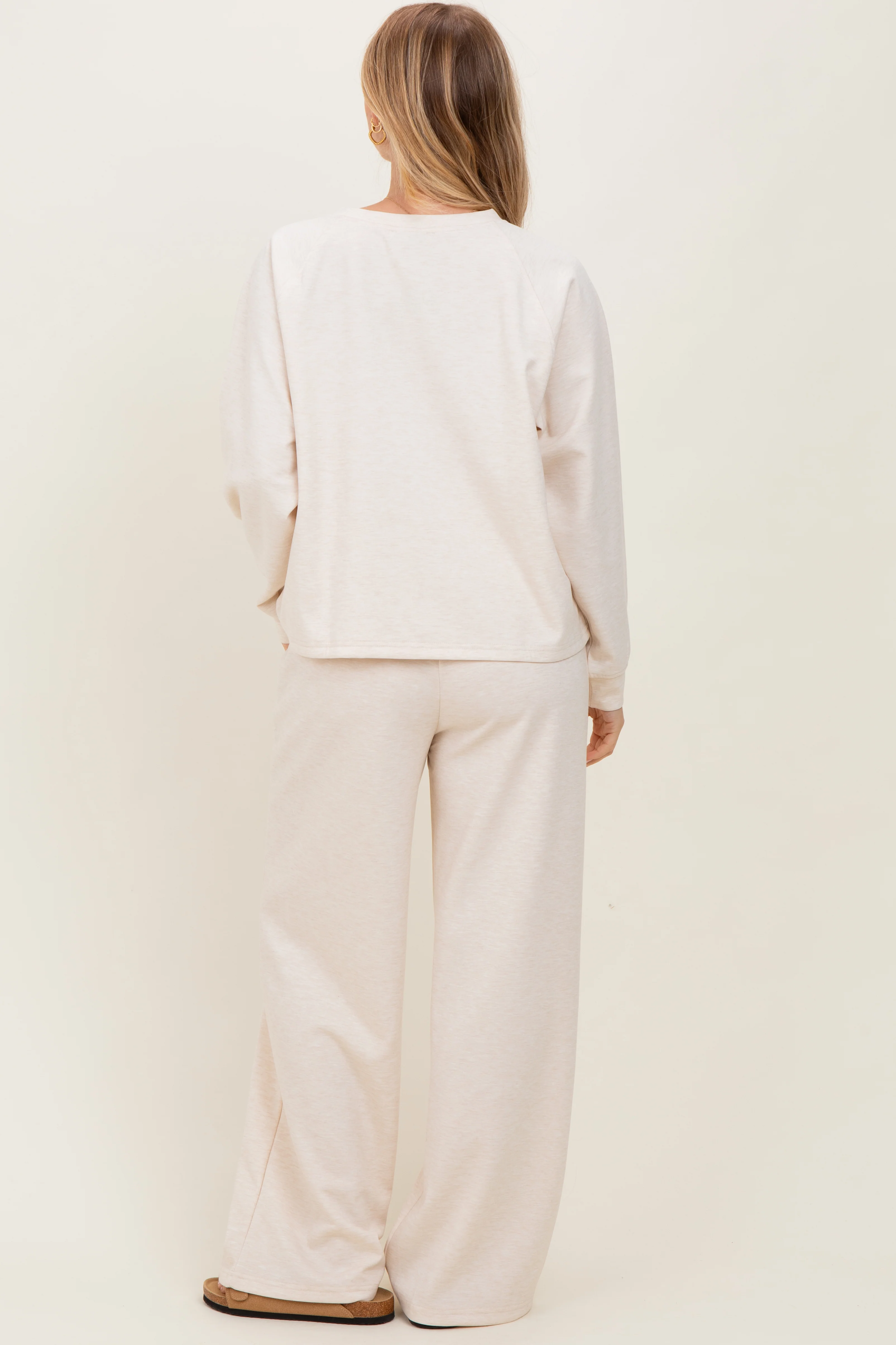 Cream Crewneck Pullover Pant Set - Image 3