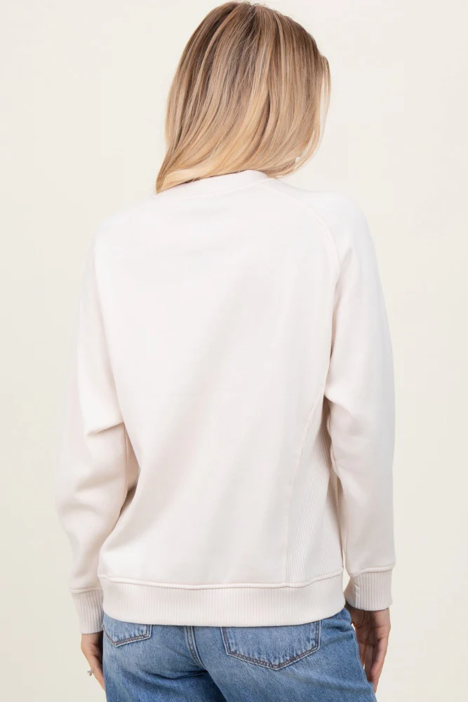 Cream Fleece Sweatshirt - Image 4