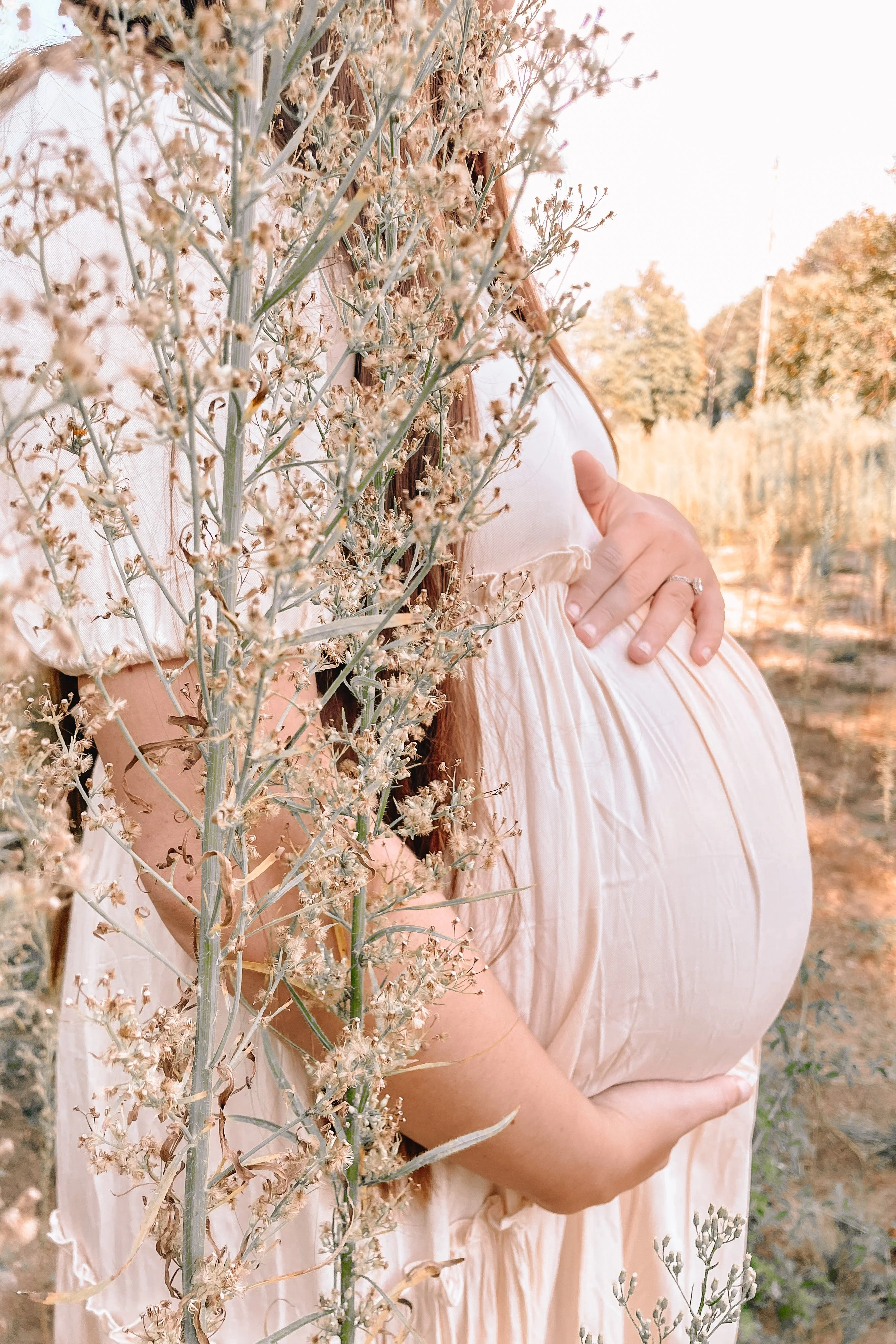 Cream Off Shoulder Ruffle Tiered Maternity Maxi Dress - Image 20