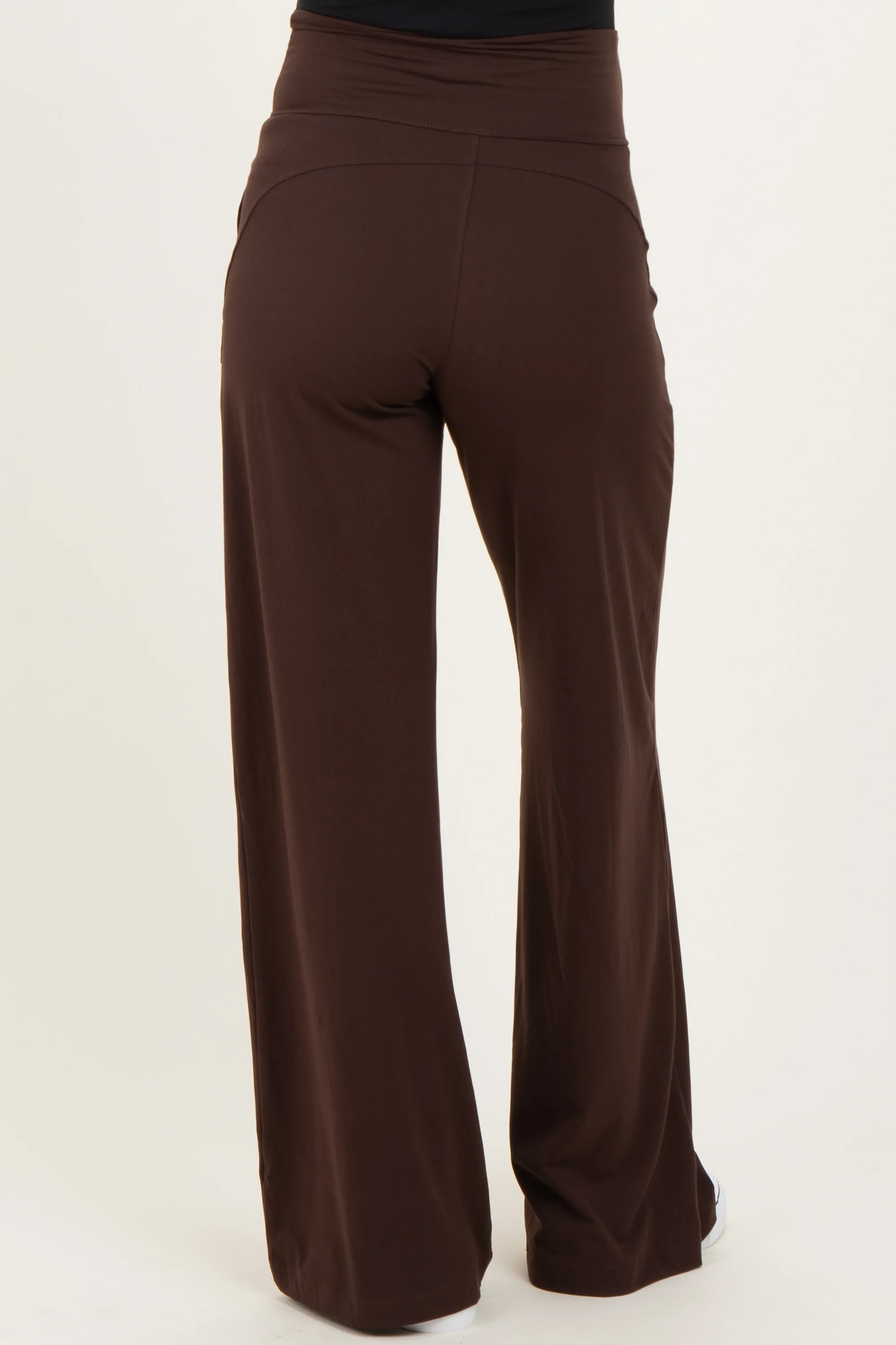 Espresso Crossover Waist Active Wide Leg Maternity Pant - Image 5