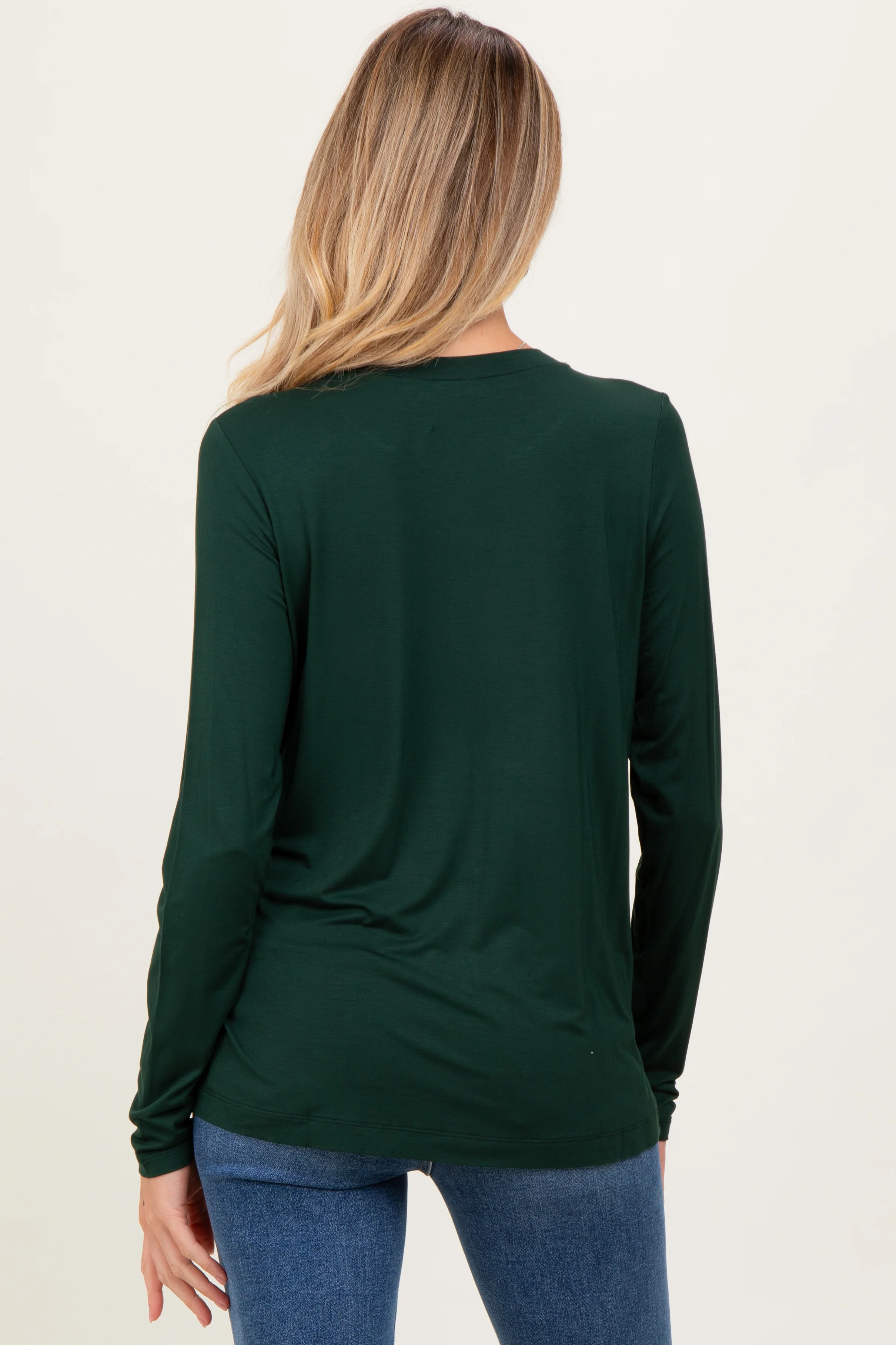 Forest Green Long Sleeve Maternity Top - Image 4
