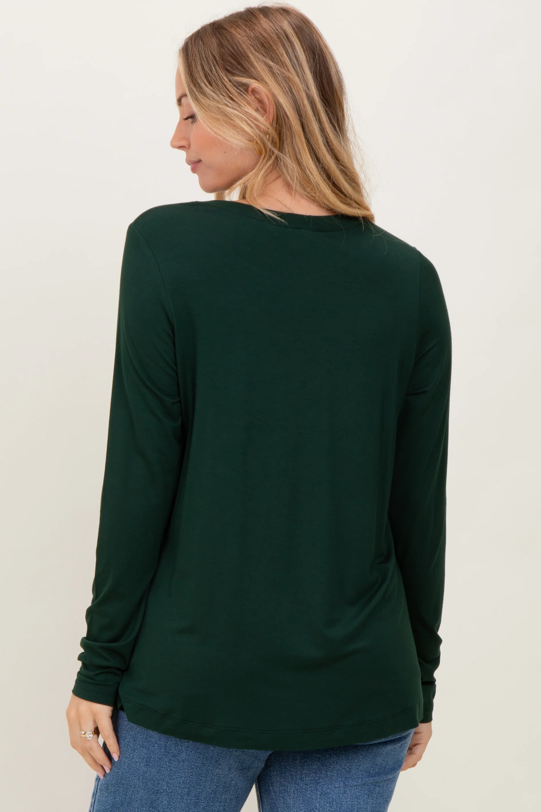 Forest Green Long Sleeve Top - Image 4