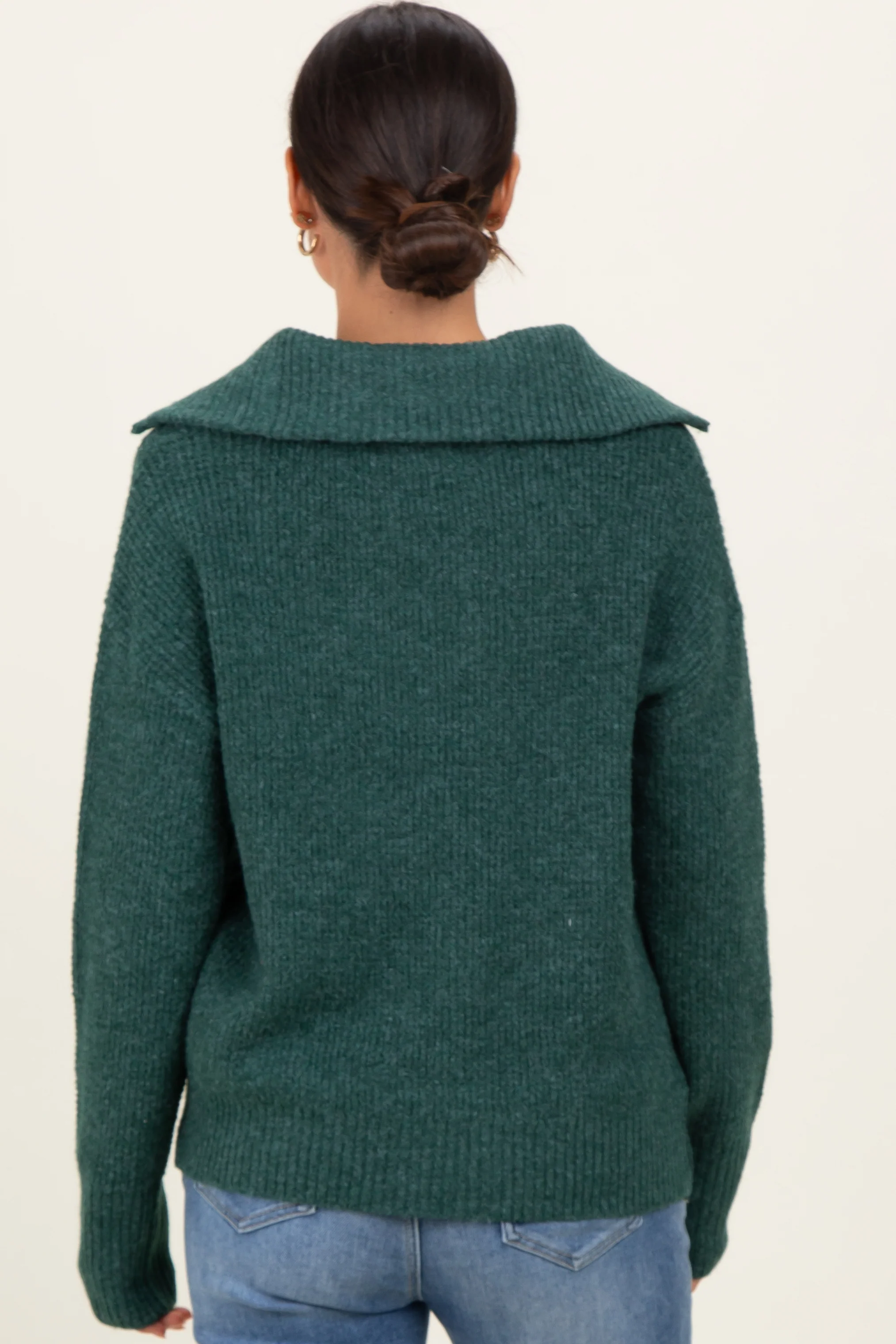 Green Half Zip Pullover Sweater - Image 4