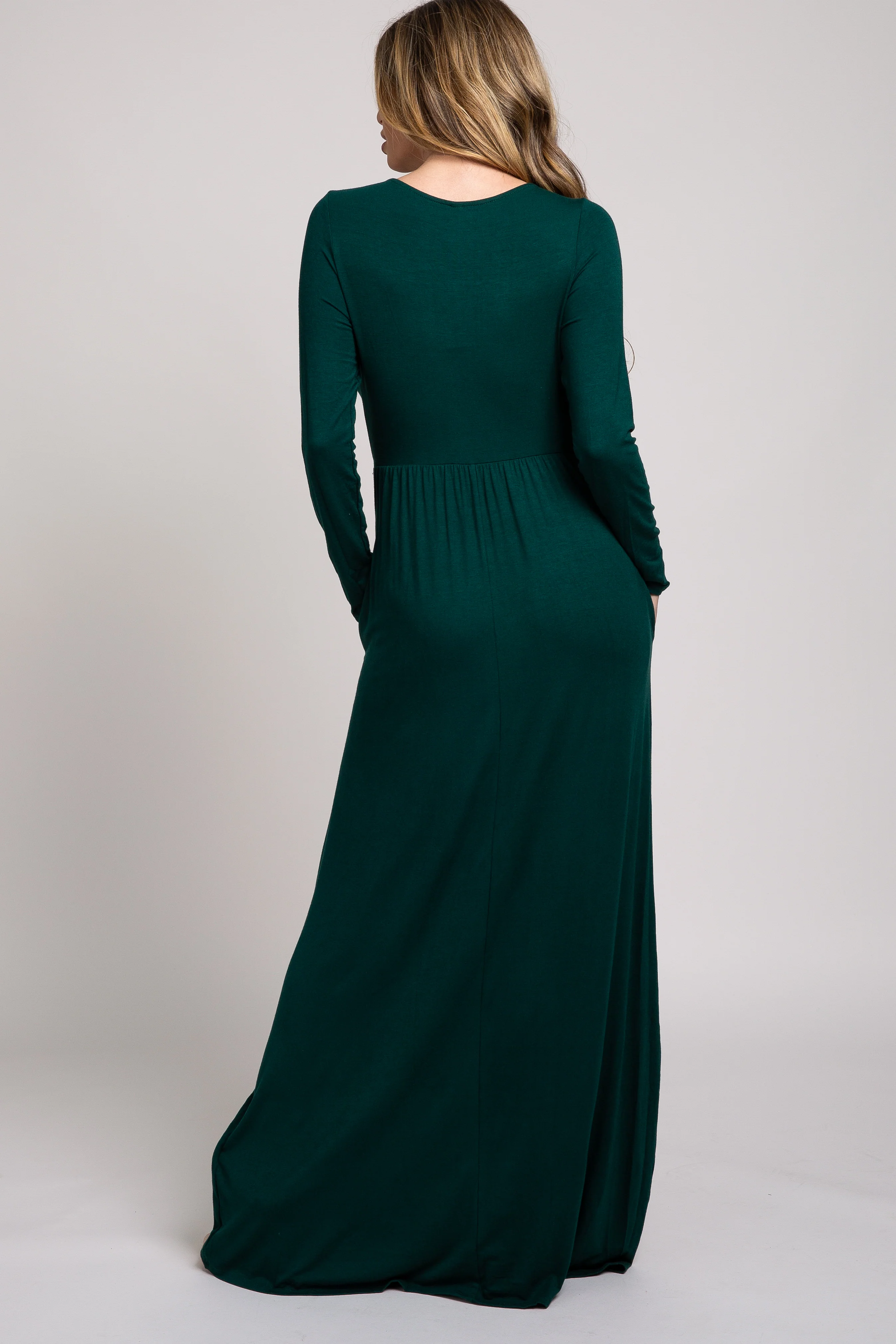 Green Long Sleeve Maxi Dress - Image 3