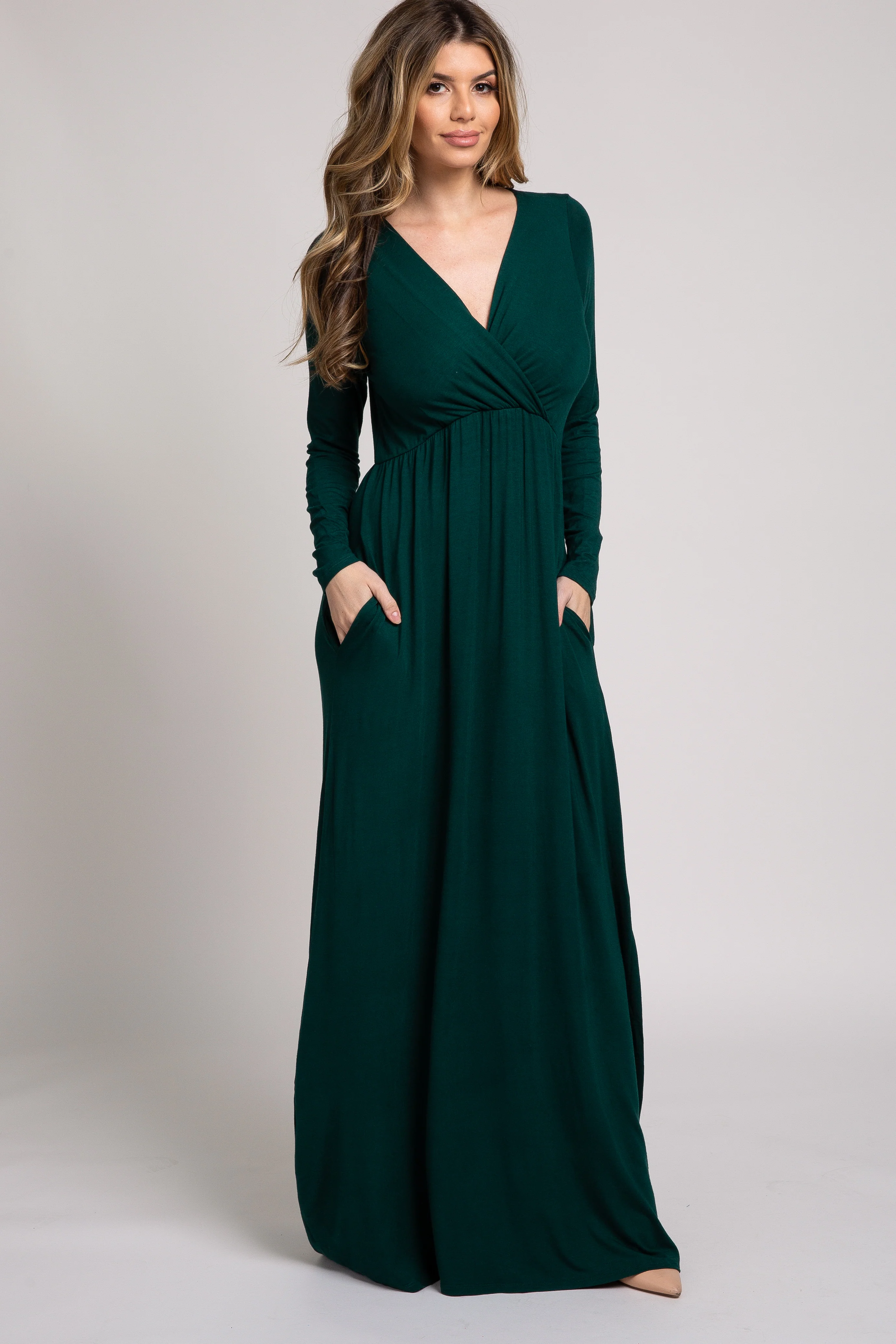 Green Long Sleeve Maxi Dress - Image 4