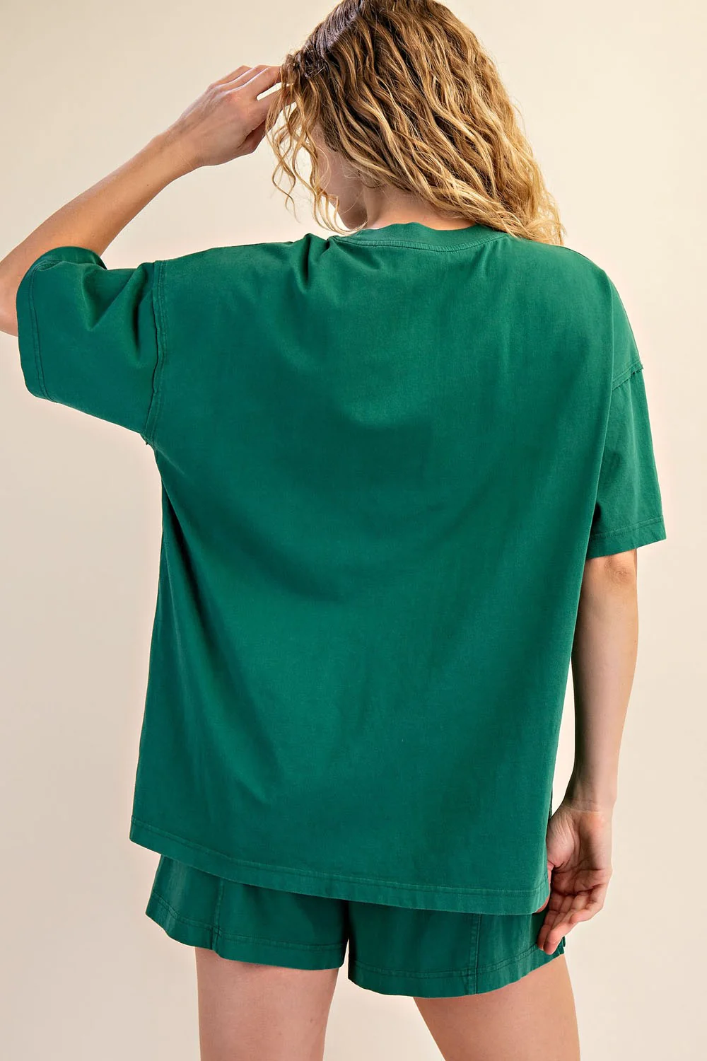 Green Washed Oversized Boxy Tee - Image 4