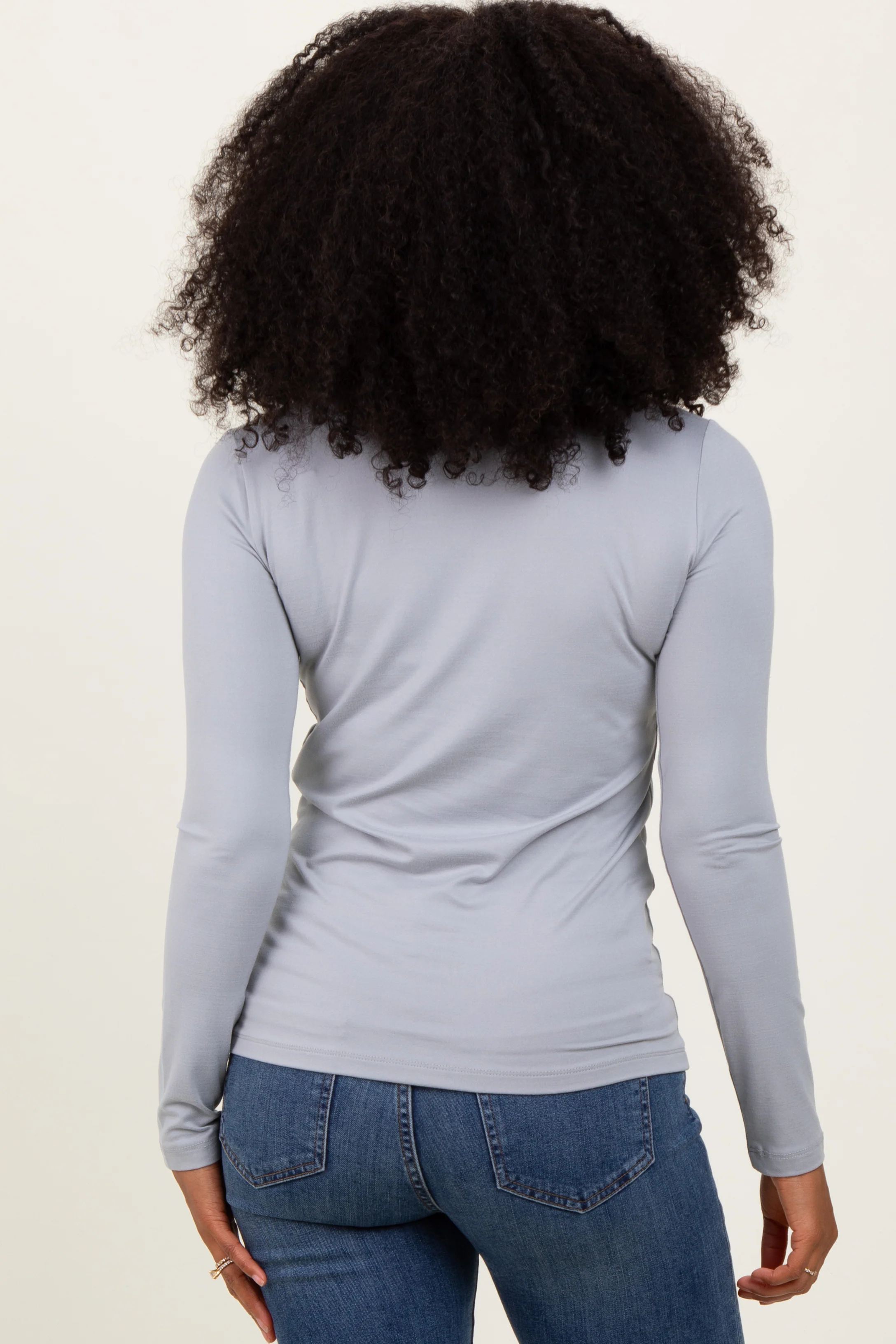 Heather Grey Basic Long Sleeve Top - Image 4