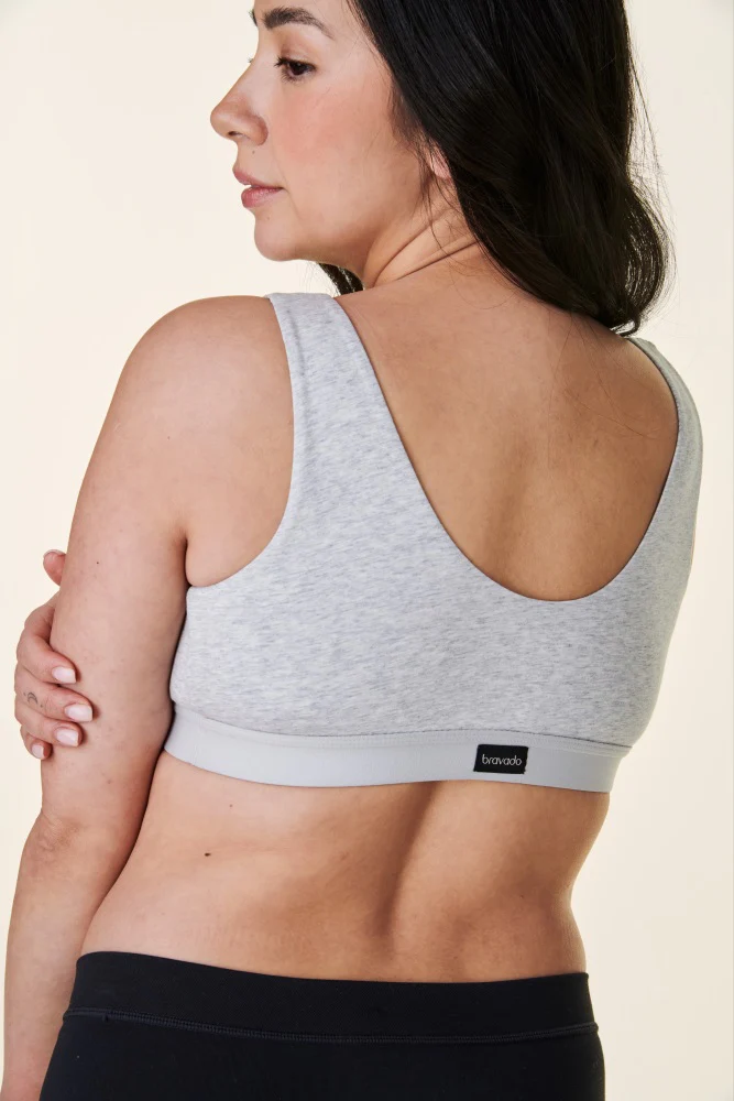 Heather Grey Bravado Designs Cotton Sleep Bra - Image 3