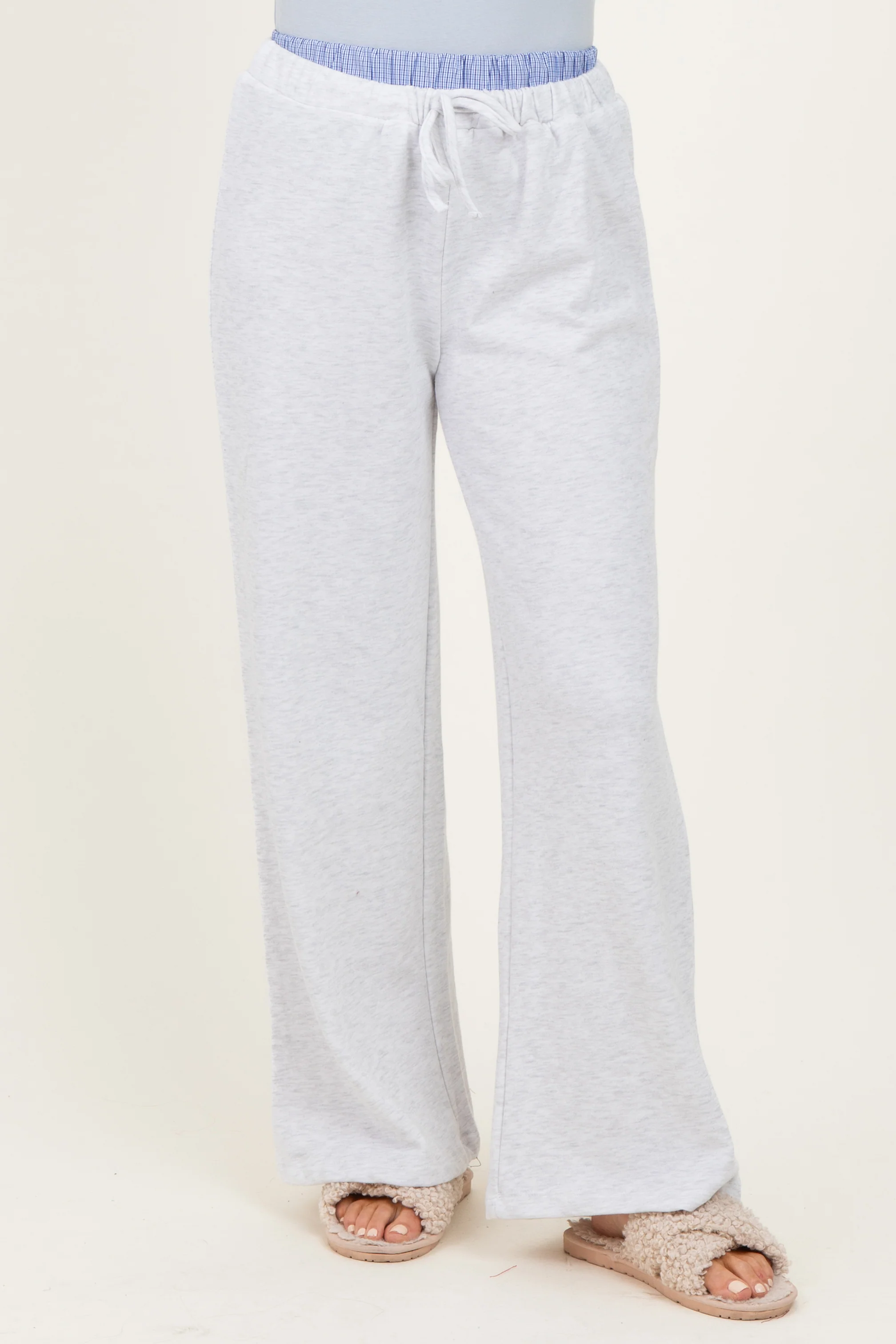 Heather Grey Contrast Waistband Lounge Pants - Image 3