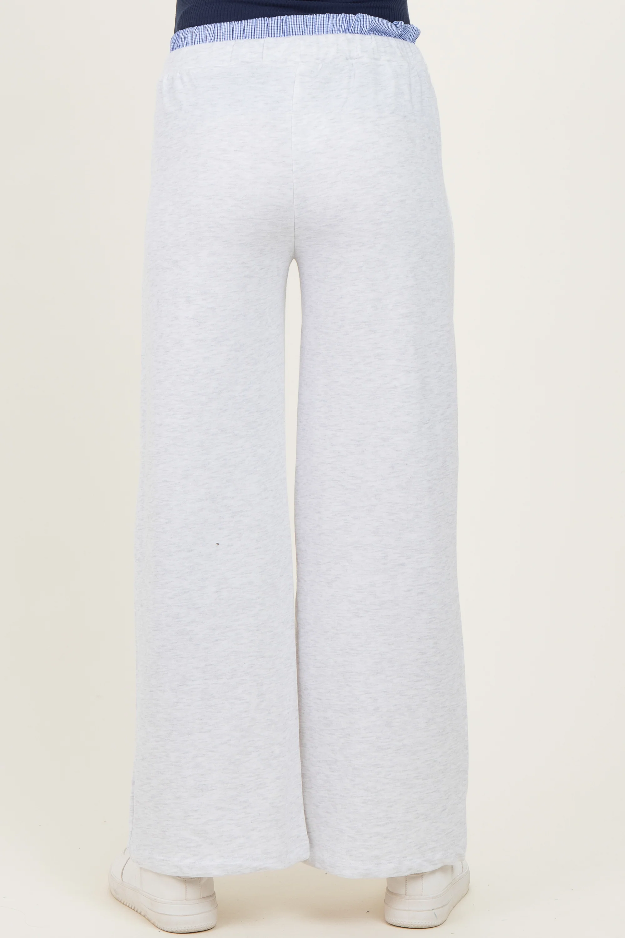 Heather Grey Contrast Waistband Maternity Lounge Pants - Image 5