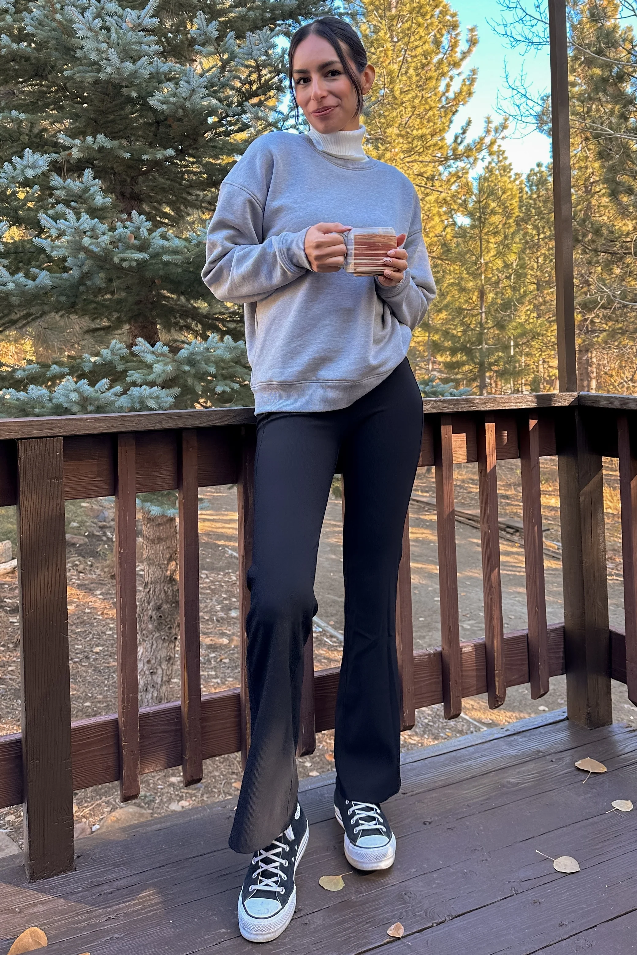 Heather Grey Soft Knit Fleece Lined Sweatshirt - Image 5