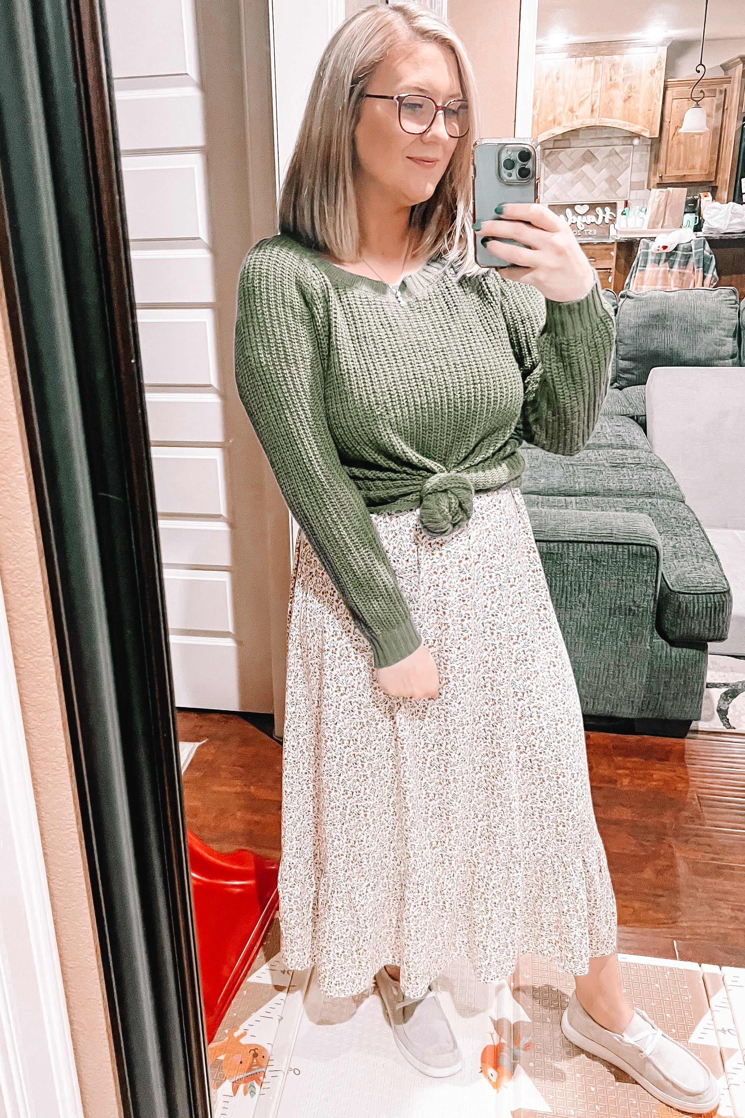 Ivory Floral Smocked Maxi Dress - Image 6