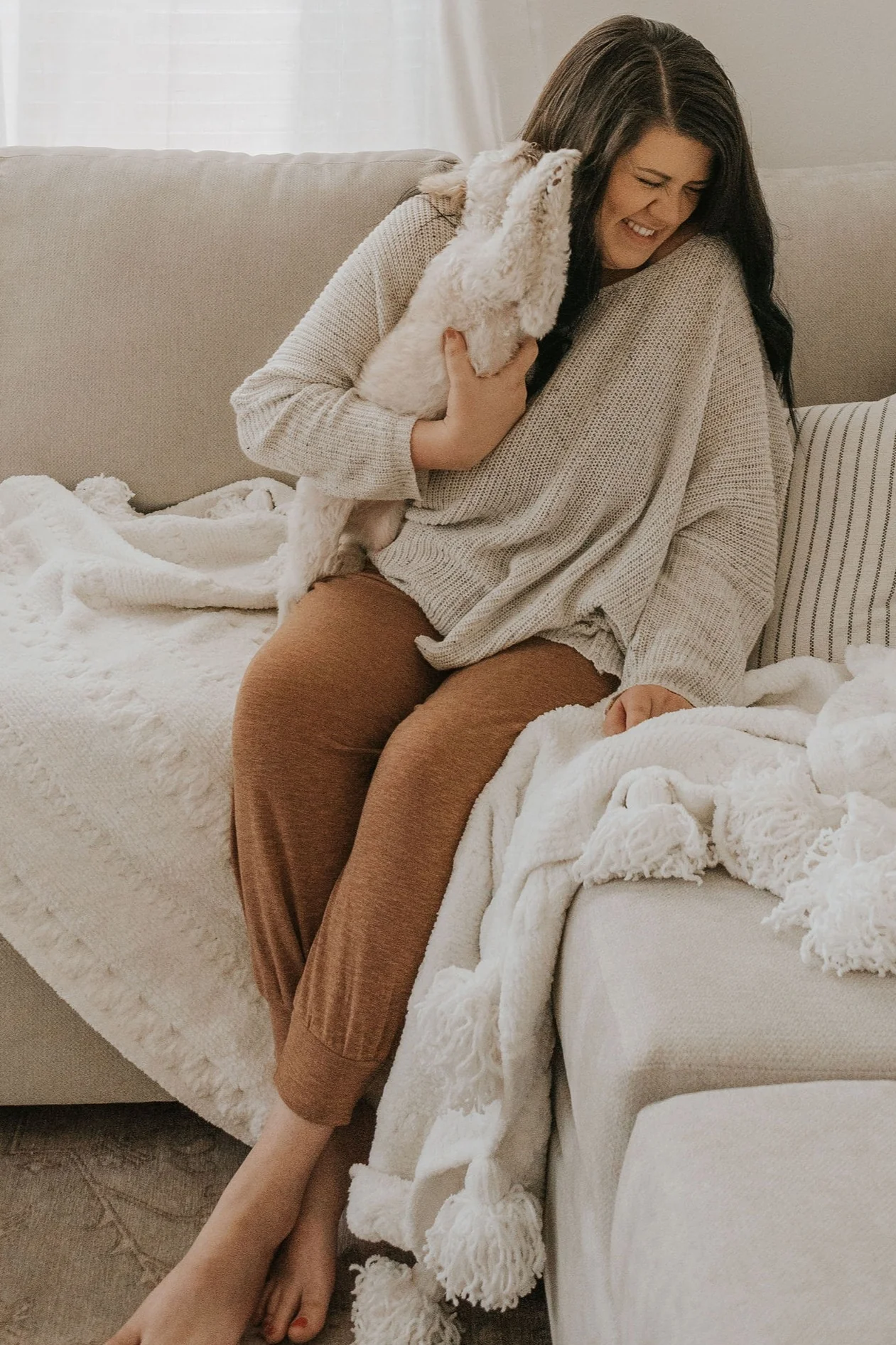 Ivory Speckled Oversized Sweater - Image 6